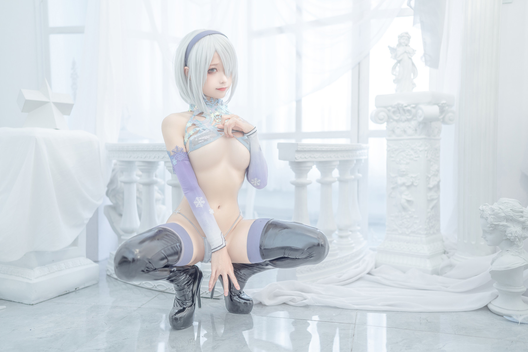 蠢沫沫 Cosplay 2b 冰雪 ice and snow(11)