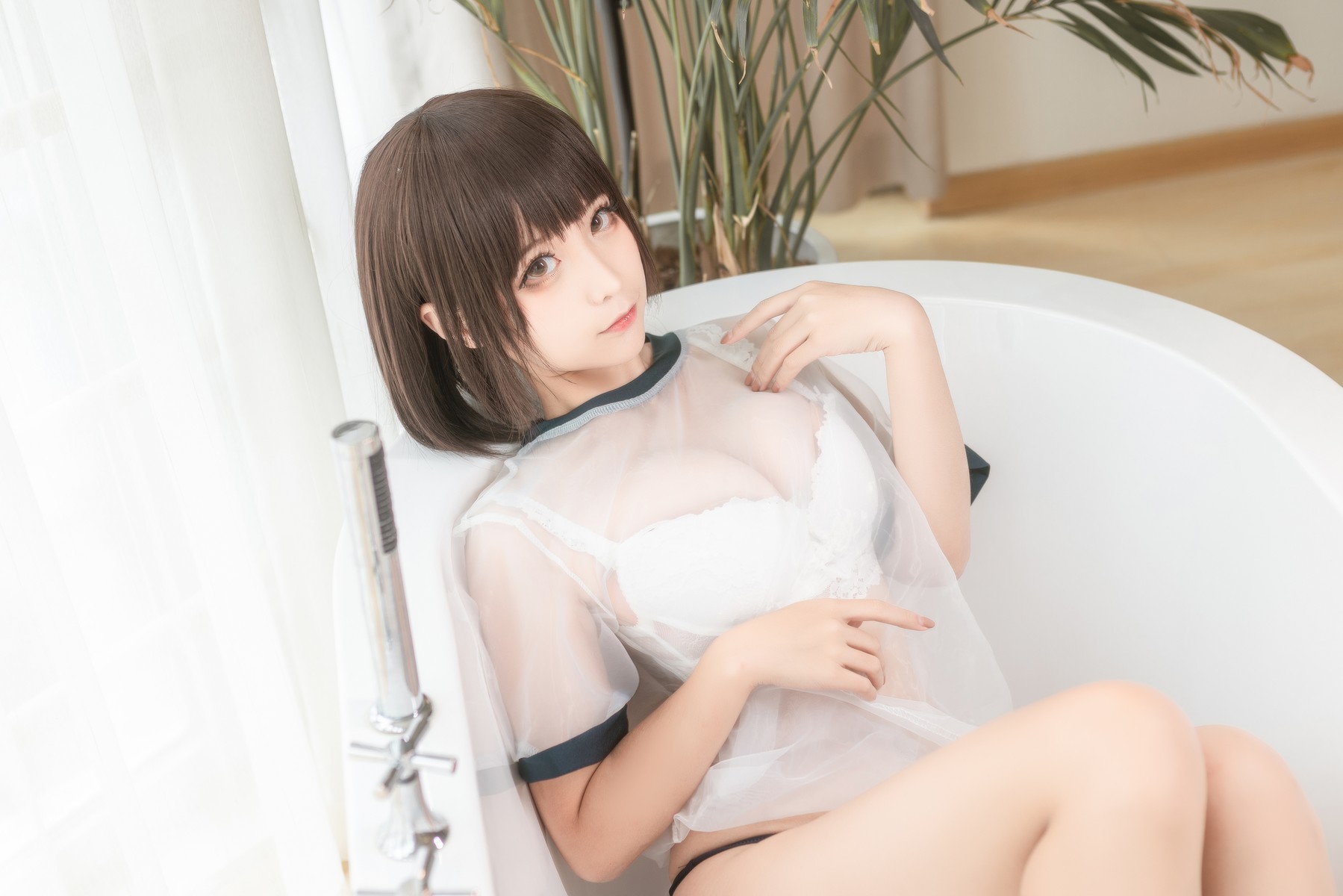 Cosplay 蠢沫沫 Chunmomo 透明体操服(26)