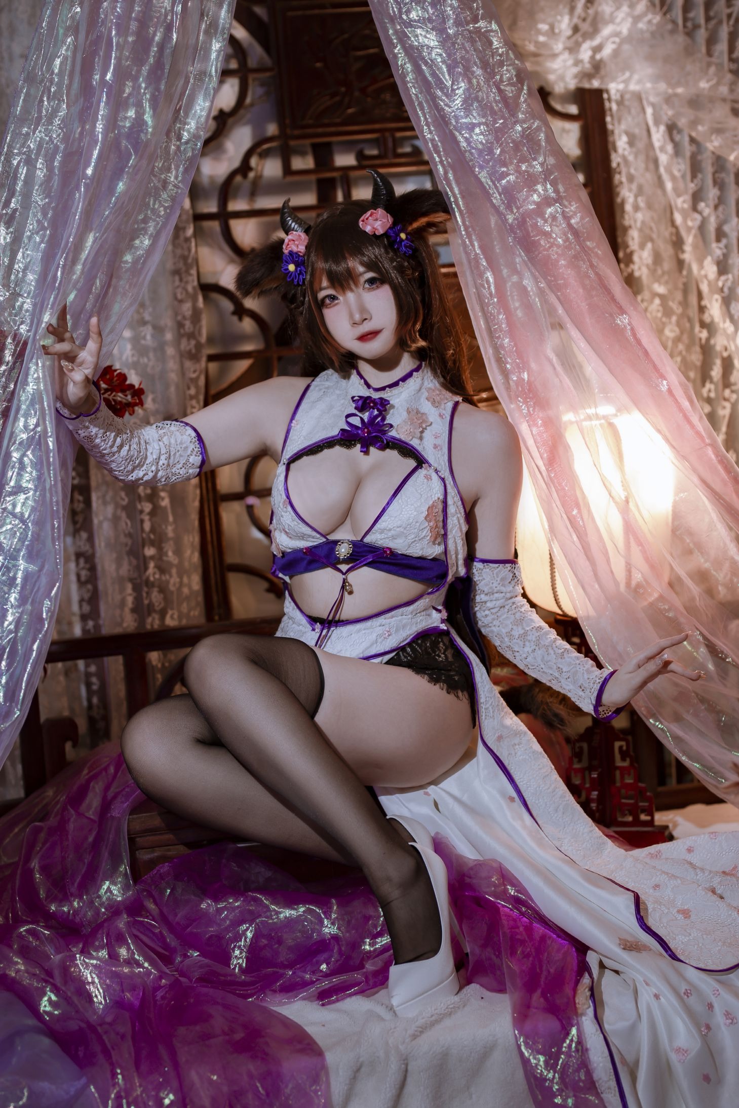 二佐Nisa 碧蓝樫野旗袍(4)