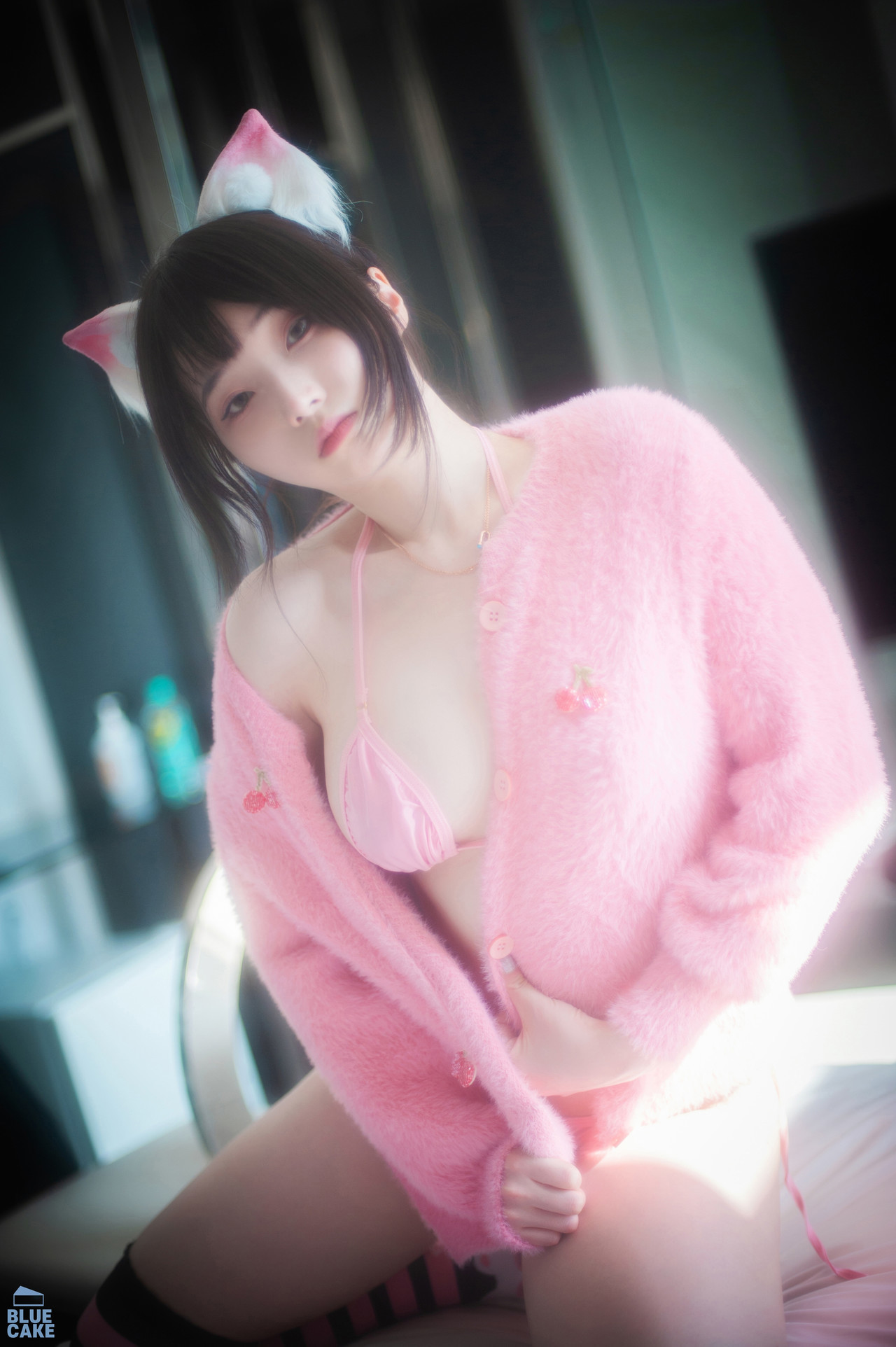 Bambi 밤비, [BLUECAKE] Naughty Cats Pink &#038; Mint RED Set.01(54)