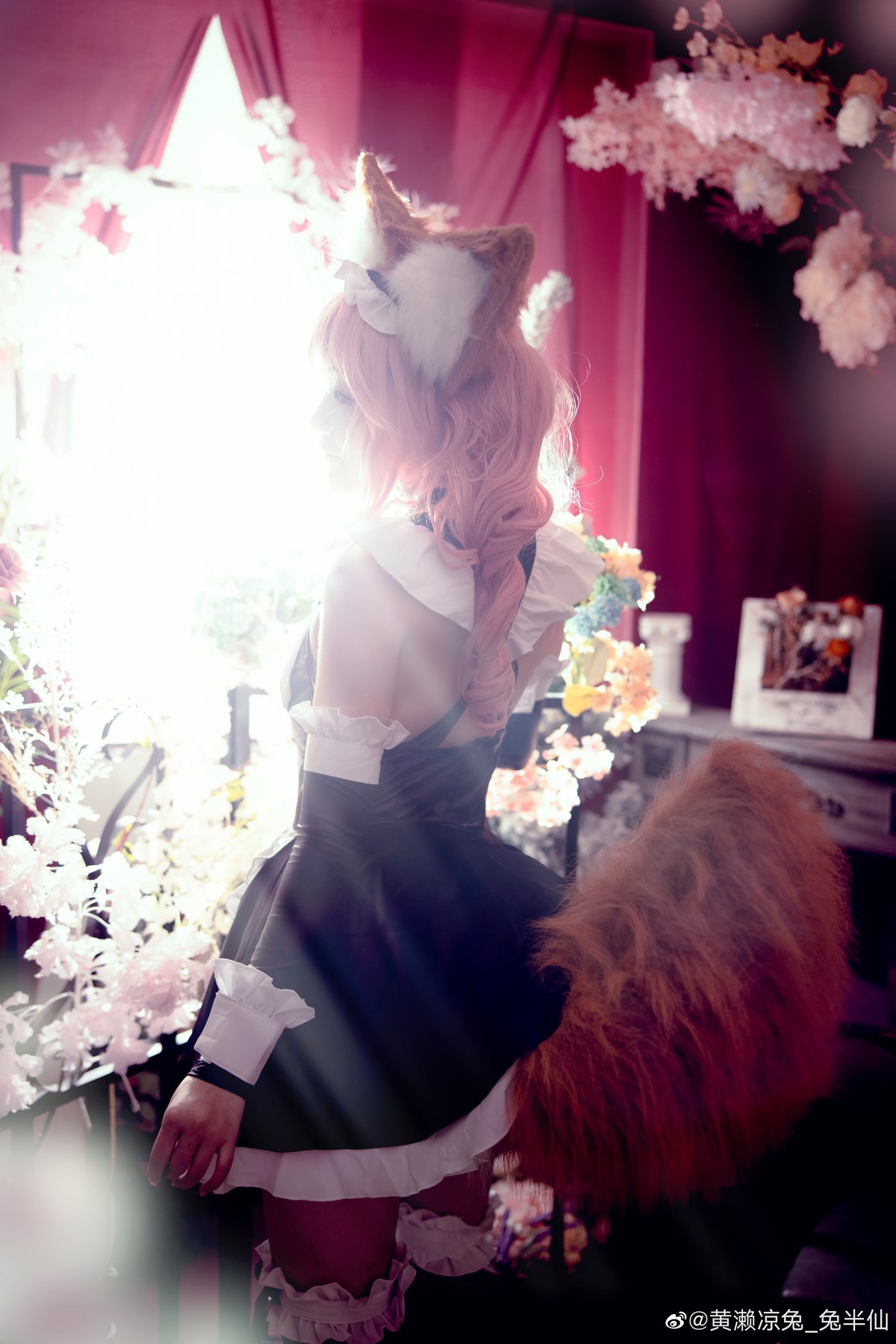 黄濑凉兔_兔半仙 Cosplay fate玉藻前女仆ver(15)