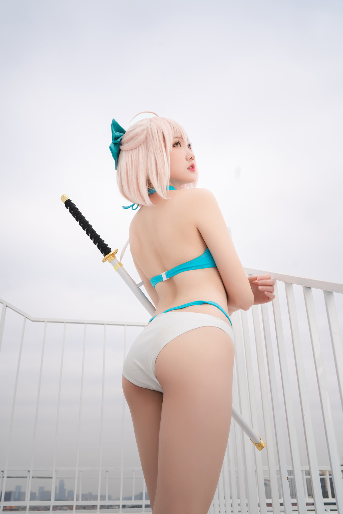 Cosplay 瓜希酱 总司水着满破(19)