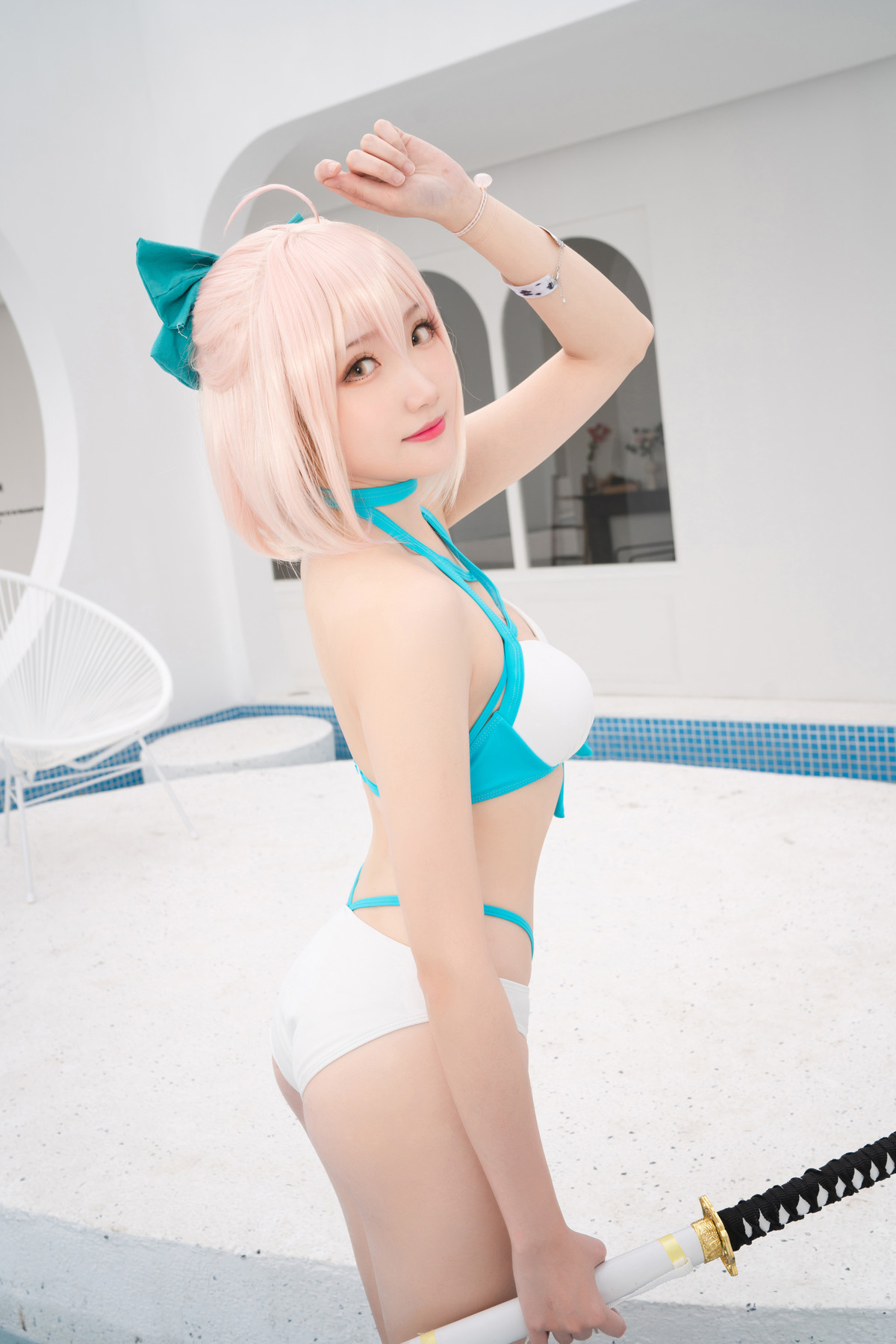 Cosplay 瓜希酱 总司水着满破(10)