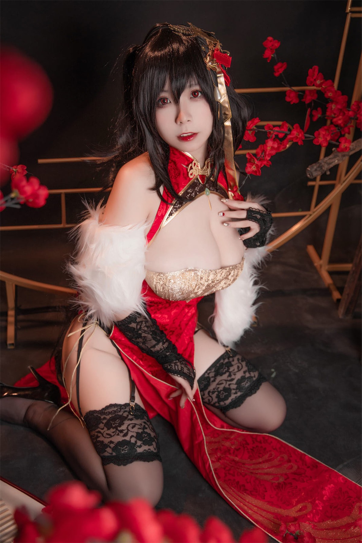 Cosplay 自闭颜球球 无颜小天使wy 碧蓝航线 大凤红旗袍(25)