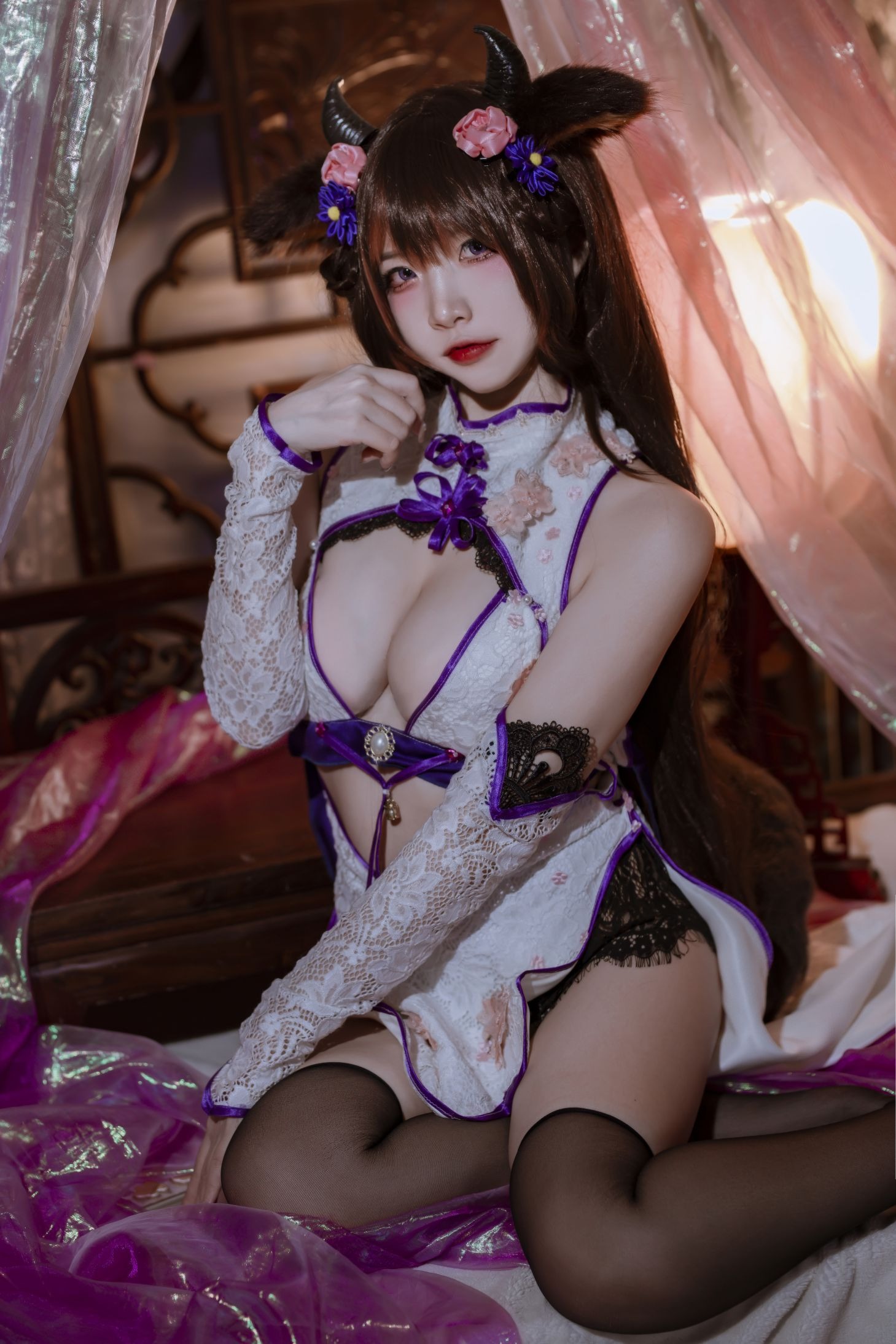 二佐Nisa 碧蓝樫野旗袍(21)