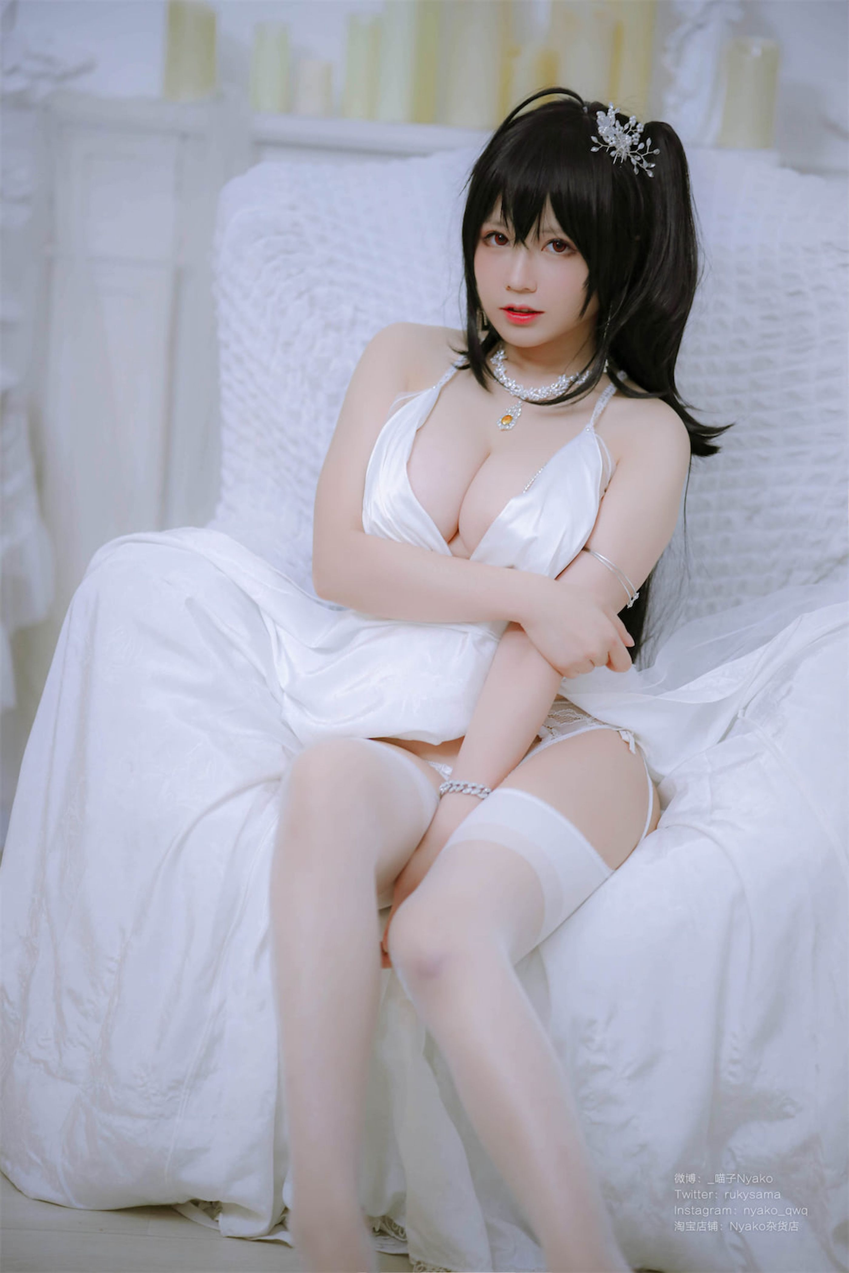 Nyako喵子 大凤纯白婚纱(54)