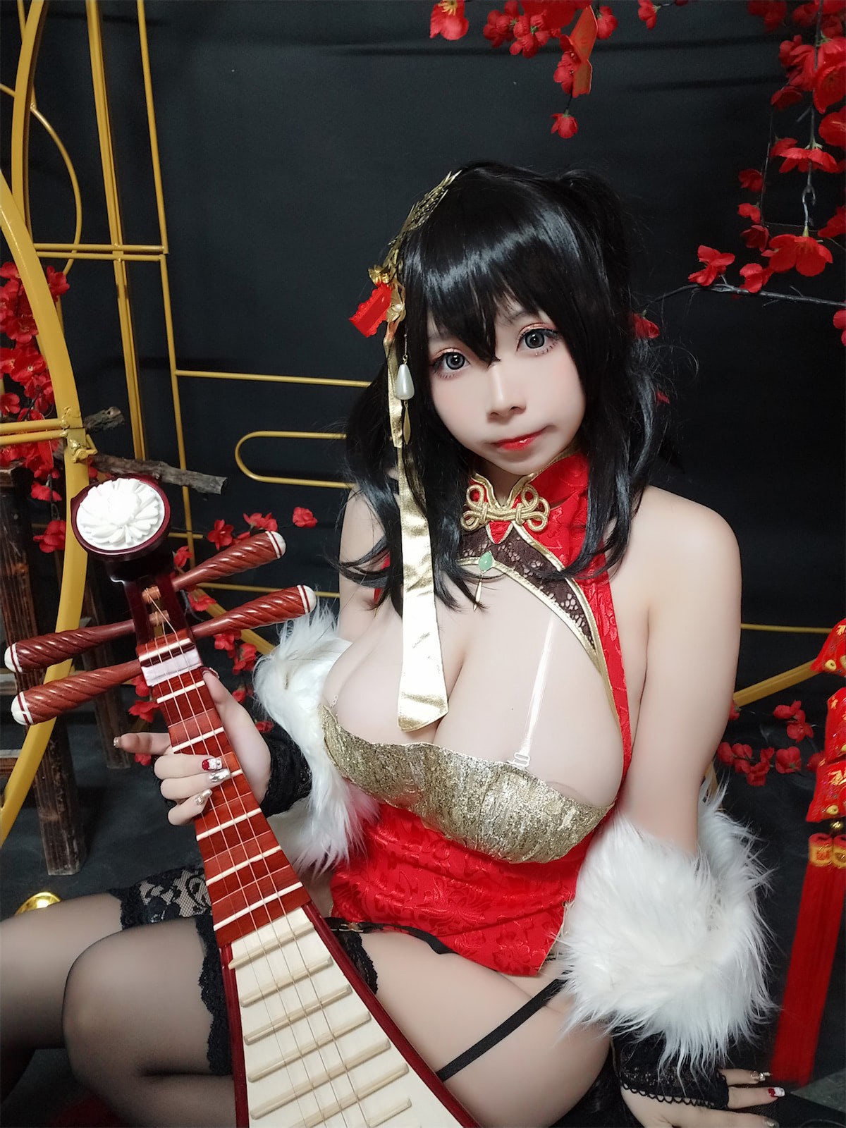Cosplay 自闭颜球球 无颜小天使wy 碧蓝航线 大凤红旗袍(43)