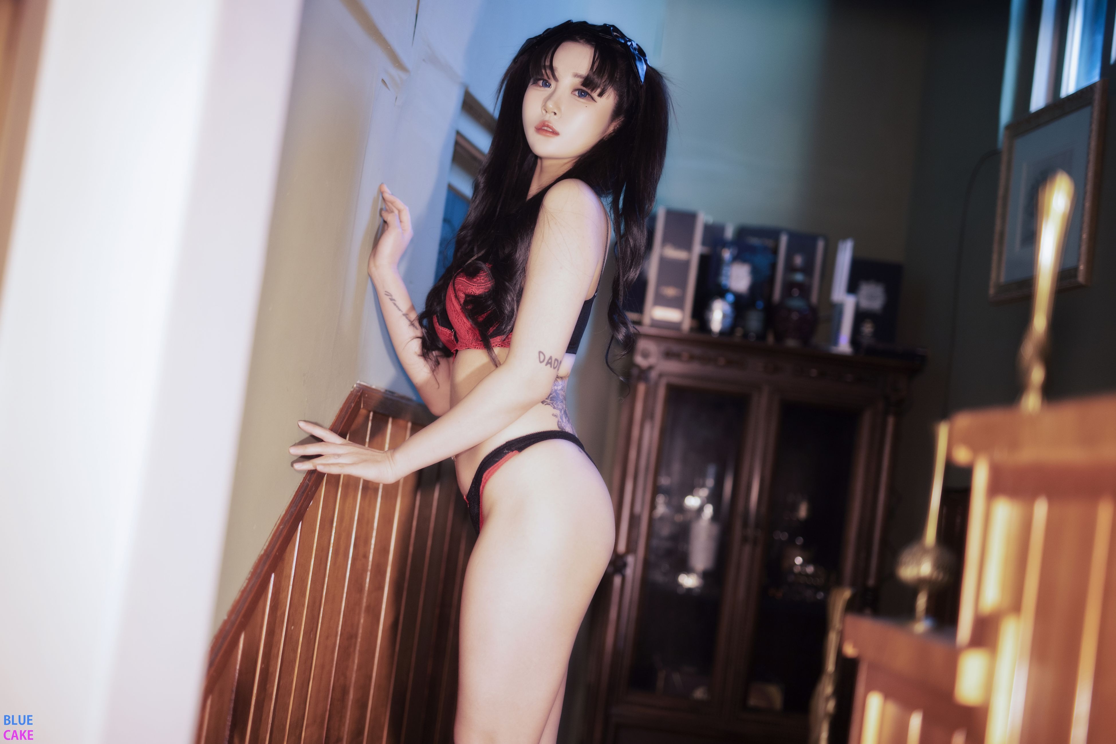 Bomi (보미) - NO.015 [BLUECAKE] &Zia (지아) Fate Saber x Thosaka Rin -Lingerie ver [128P-1.65GB](50)