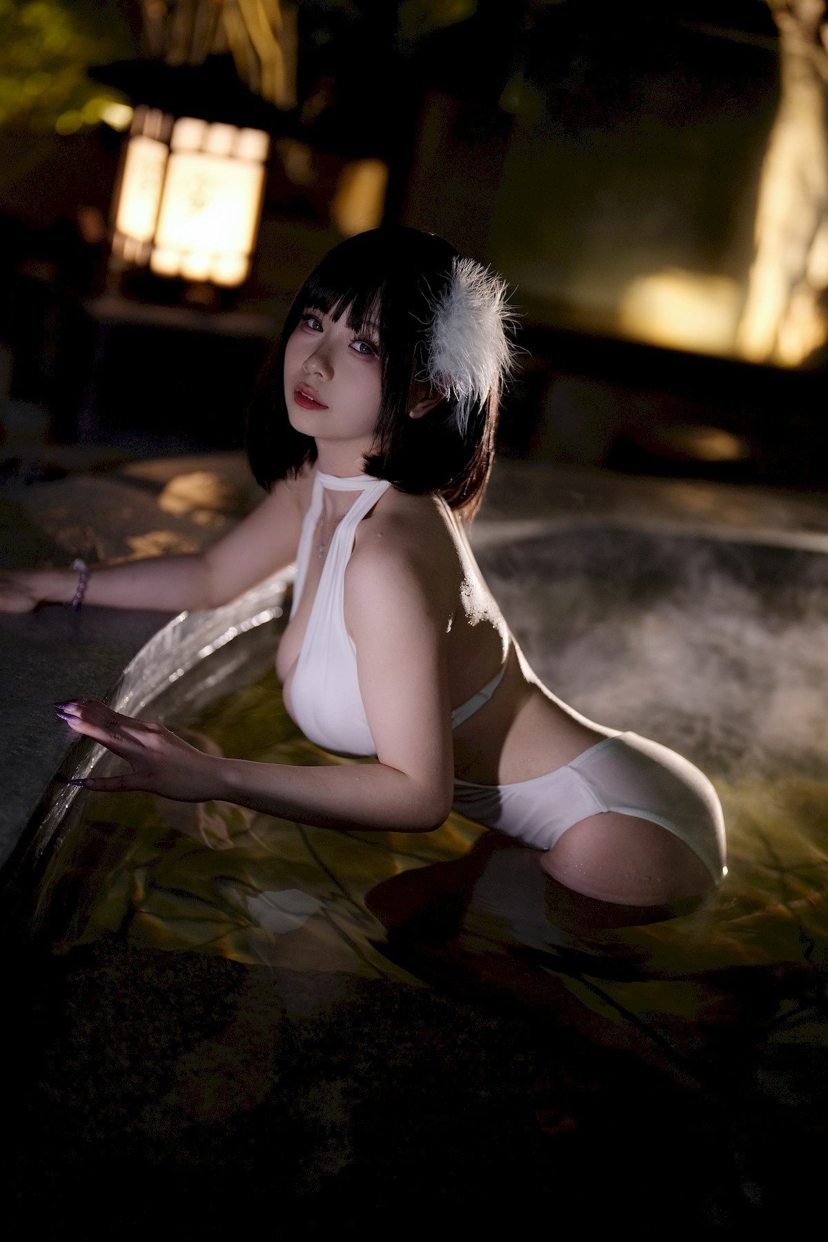 Cosplay 末夜787 白色泳装(3)