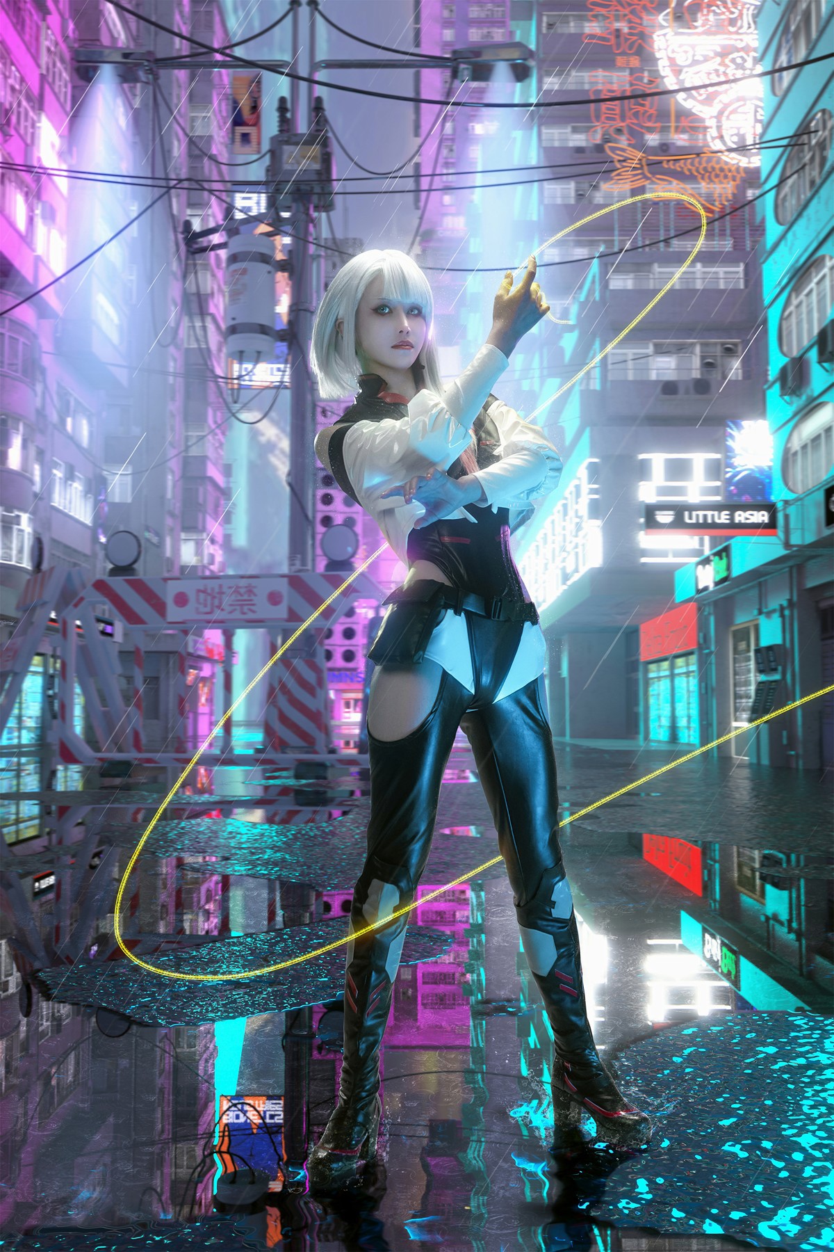 Cosplay 鹿八岁 赛博朋克：边缘行者 露西(6)