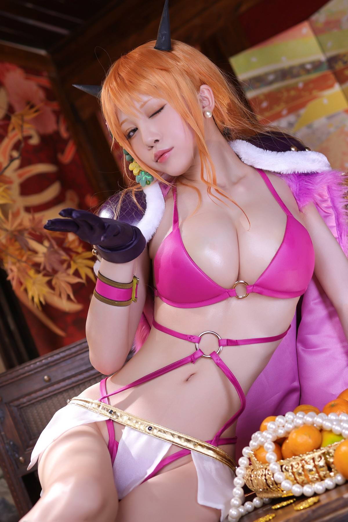 水淼aqua Cosplay 海贼王 娜美(69)