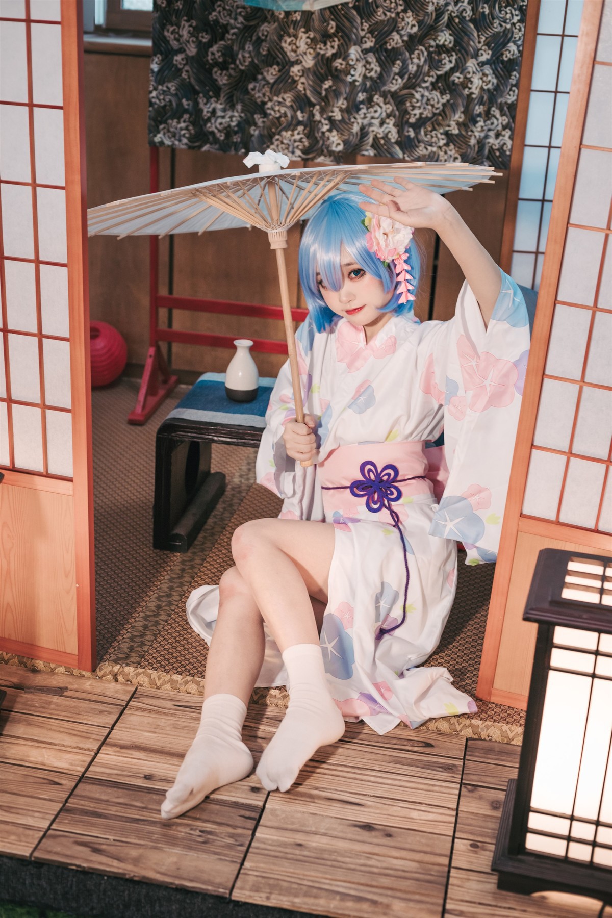 Cosplay 神沢永莉 蕾姆和风(28)