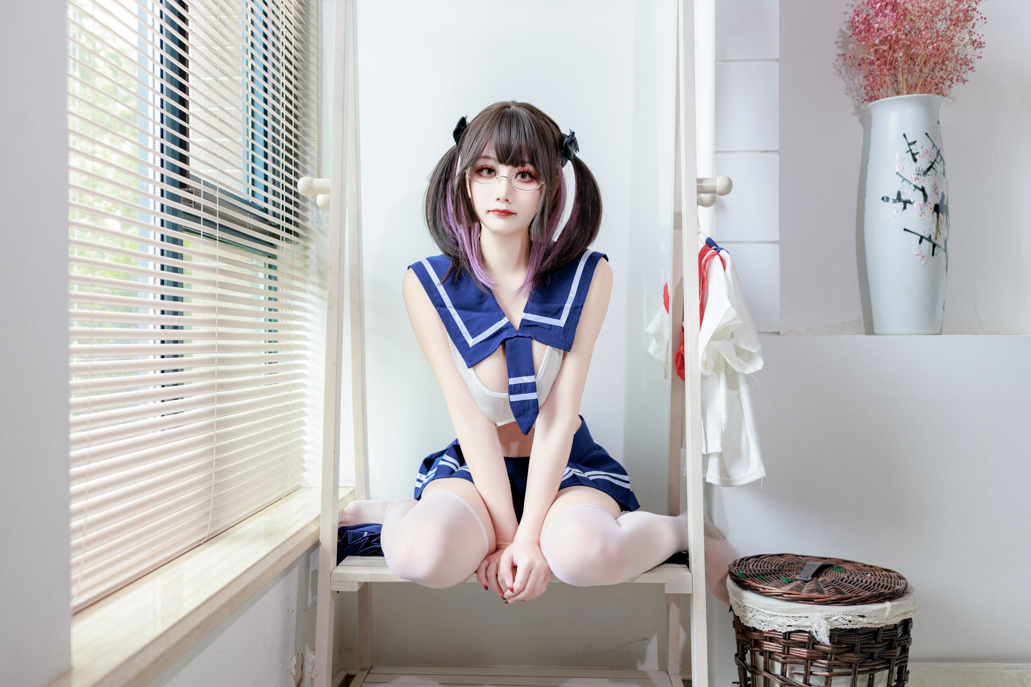 阿雪雪 连体水手服95P(17)