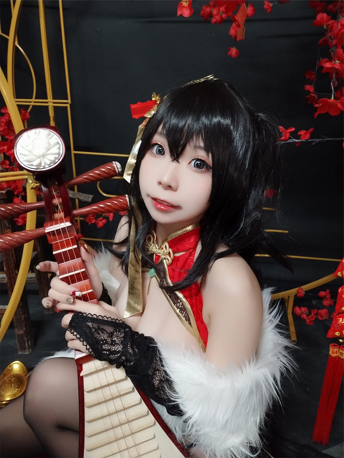 Cosplay 自闭颜球球 无颜小天使wy 碧蓝航线 大凤红旗袍(45)
