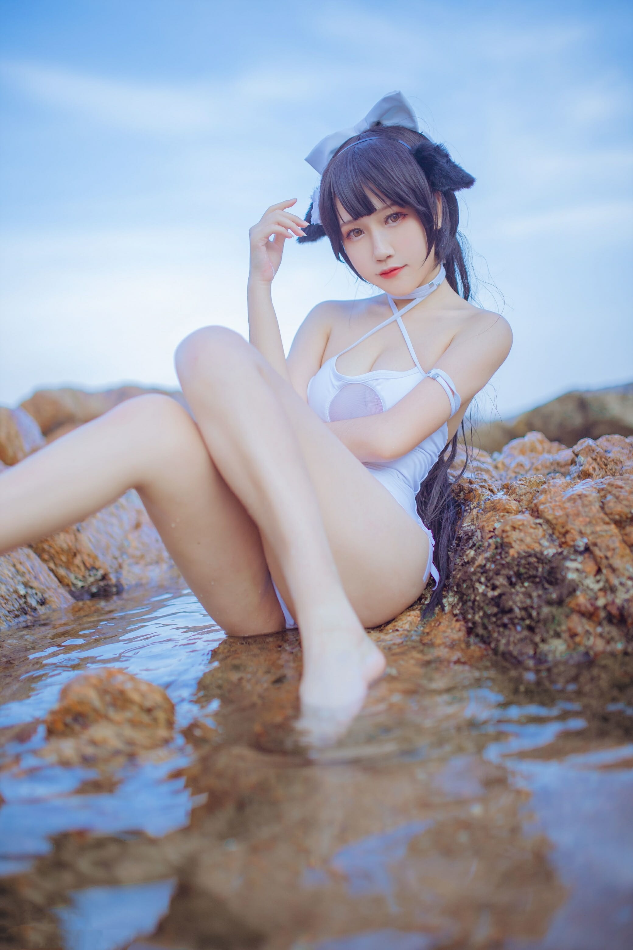 抖娘利世-碧蓝航线高雄 爱宕泳装[41P](16)