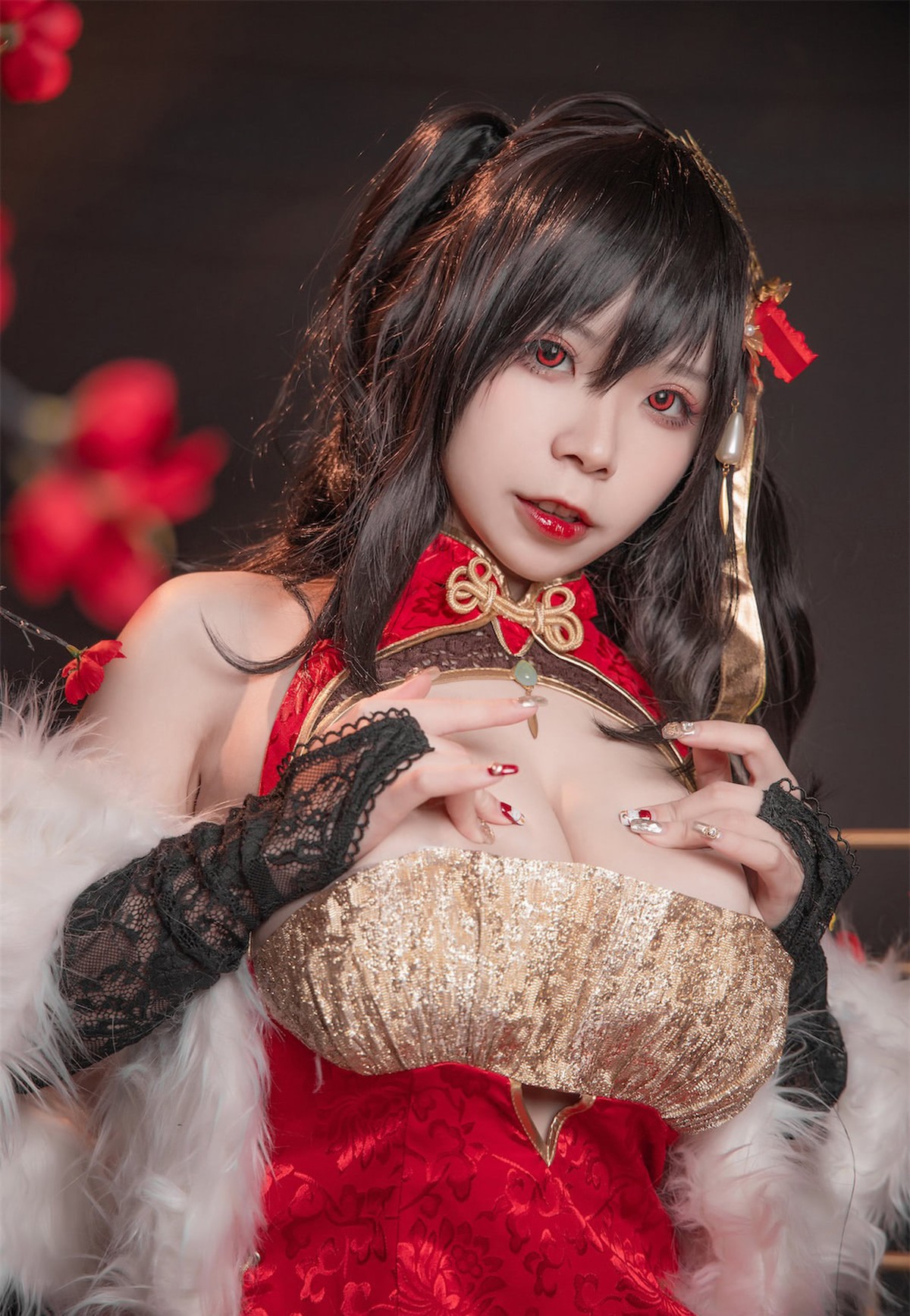 Cosplay 自闭颜球球 无颜小天使wy 碧蓝航线 大凤红旗袍(24)