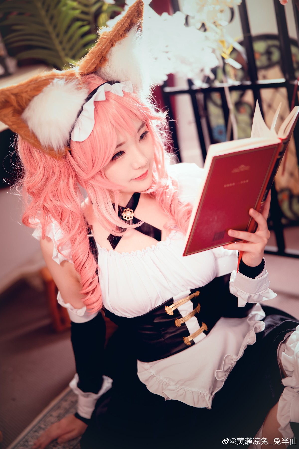 黄濑凉兔_兔半仙 Cosplay fate玉藻前女仆ver(11)