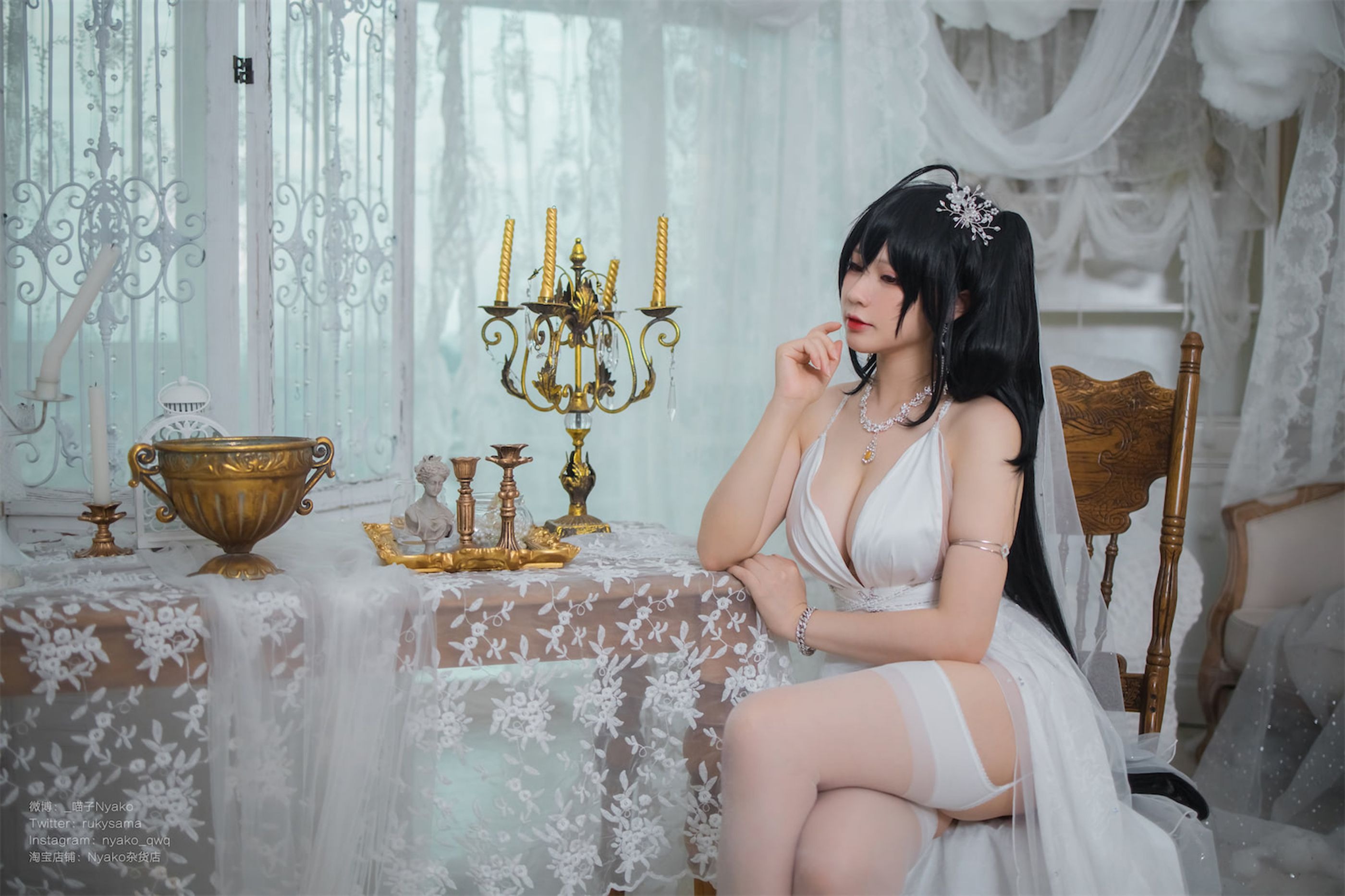 Nyako喵子 大凤纯白婚纱(7)