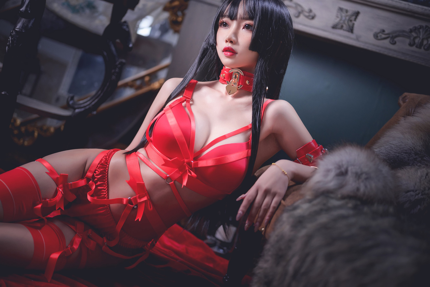 鬼畜瑶在不在 Cosplay 红色束缚(20)