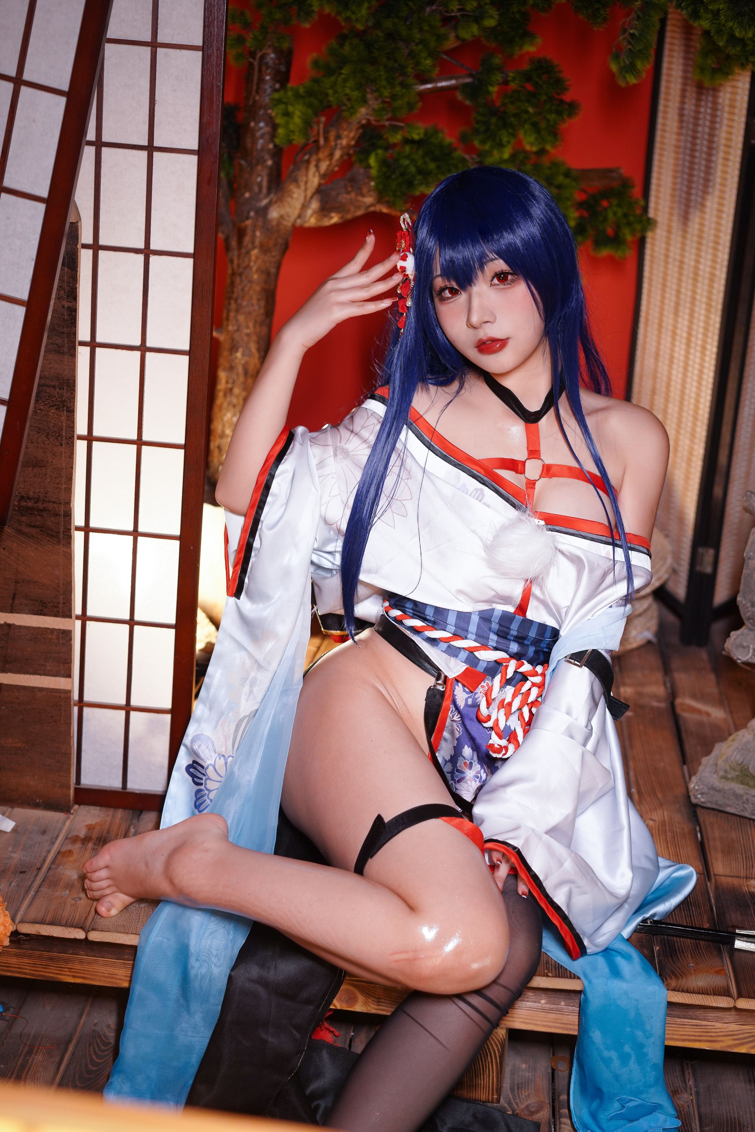 Yuuhui玉汇 Erophone Re 真子-和服抹油[82P](28)
