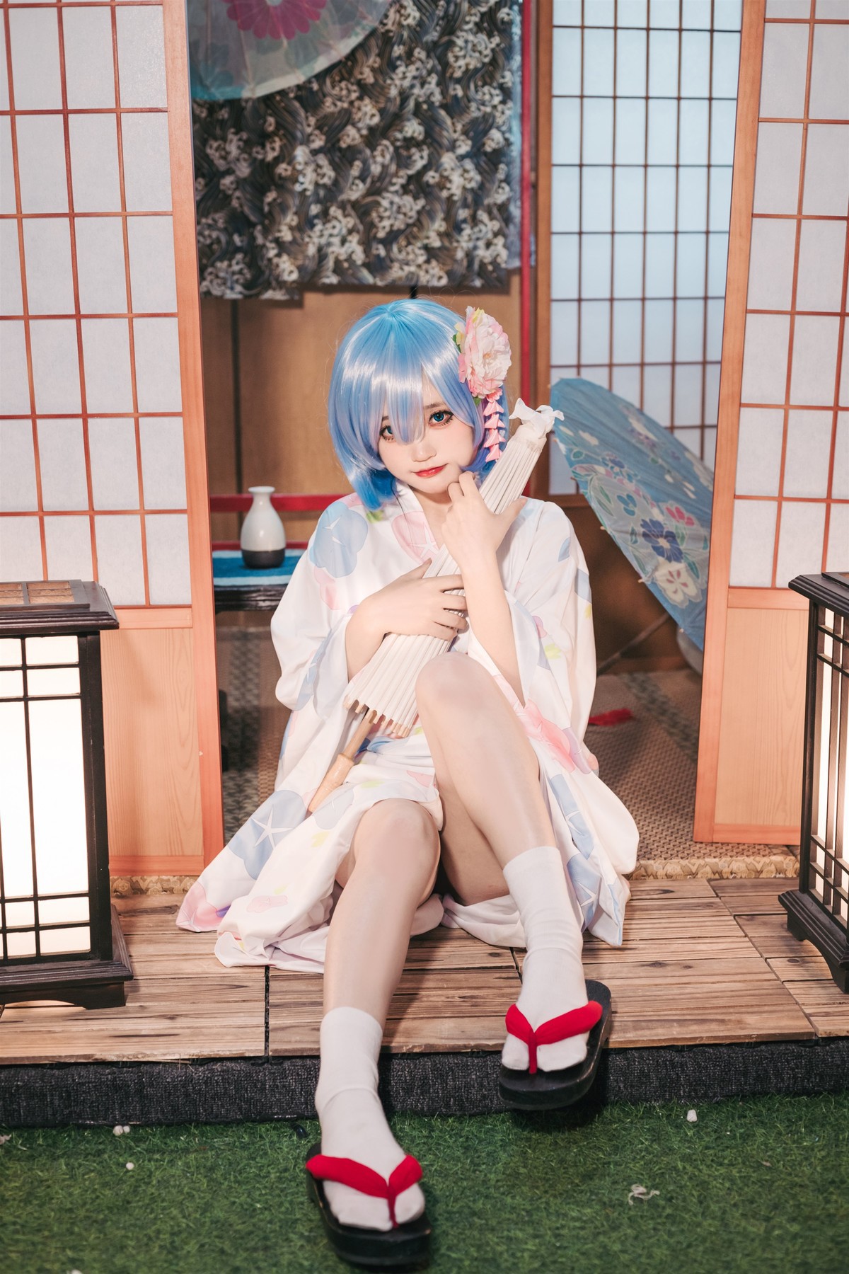 Cosplay 神沢永莉 蕾姆和风(12)