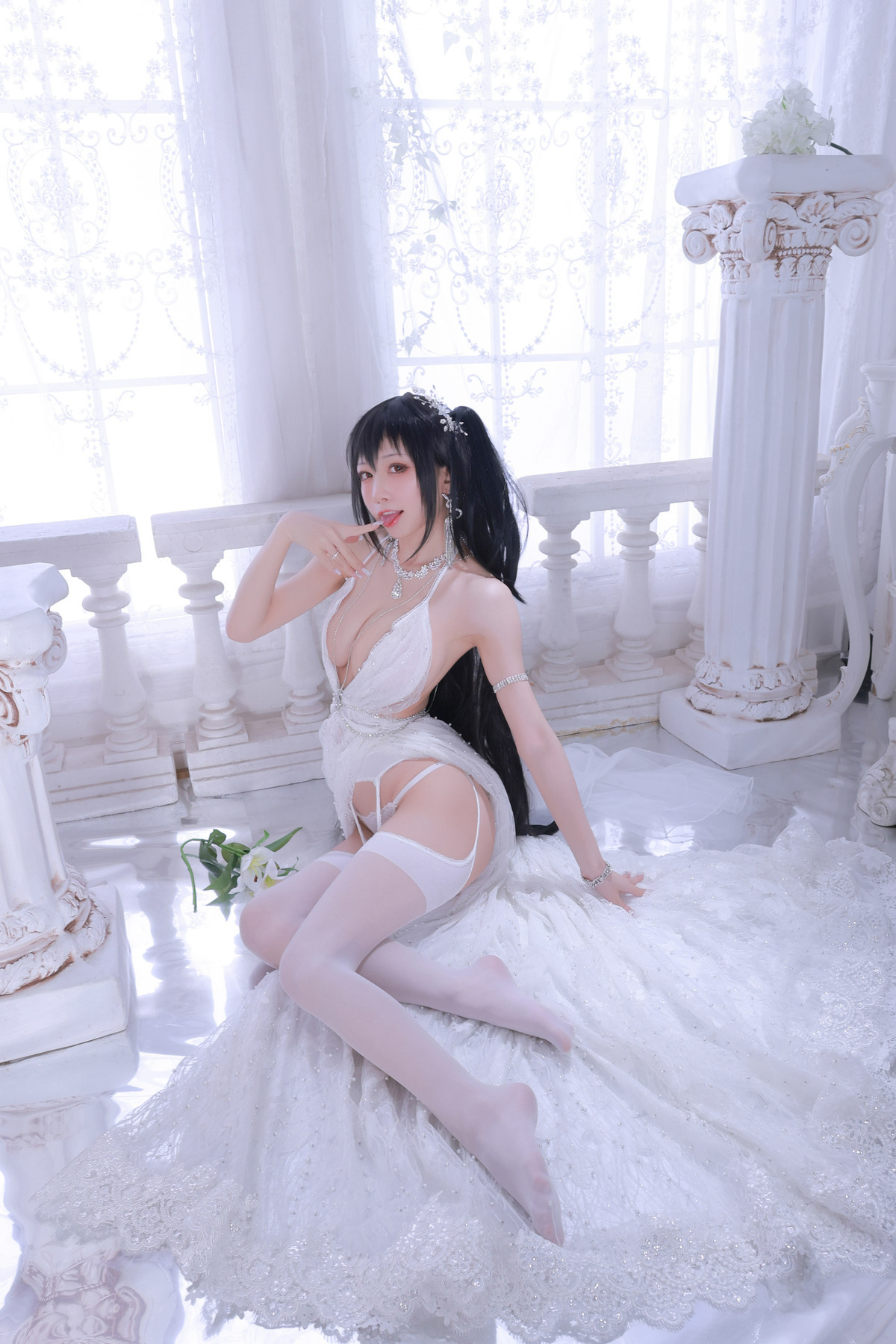 水淼aqua Cosplay 大凤婚纱(50)