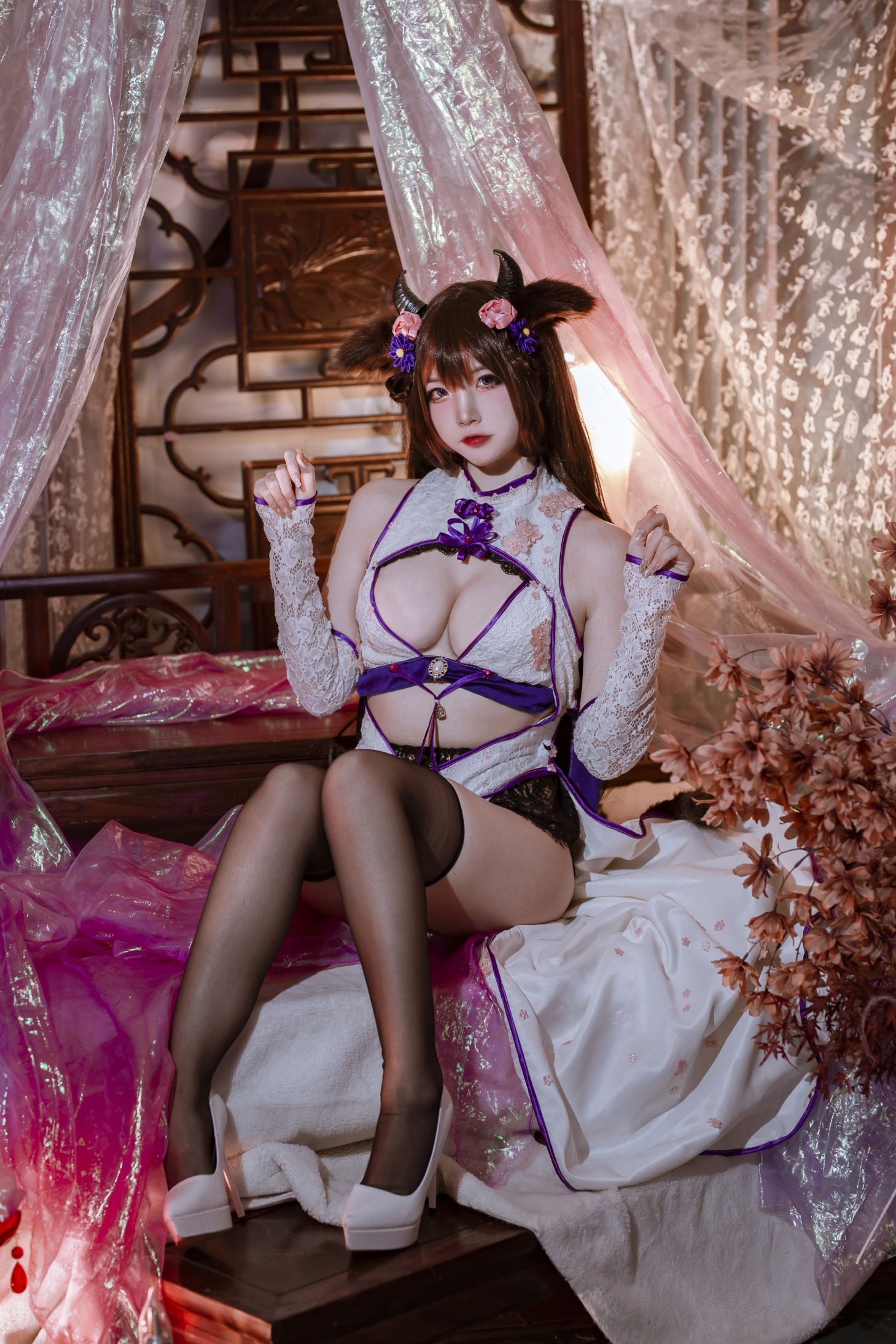 二佐Nisa 碧蓝樫野旗袍(3)