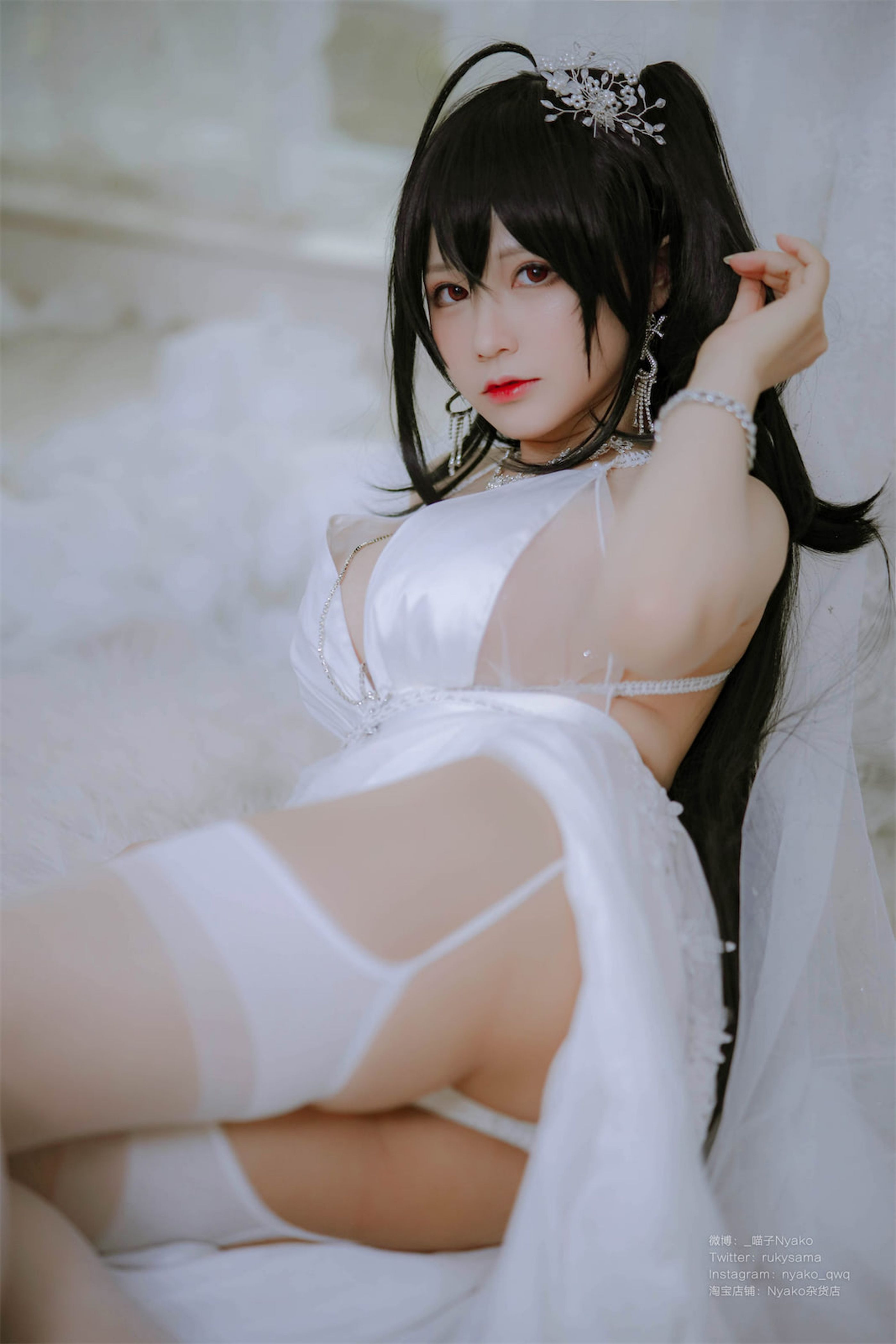 Nyako喵子 大凤纯白婚纱(36)
