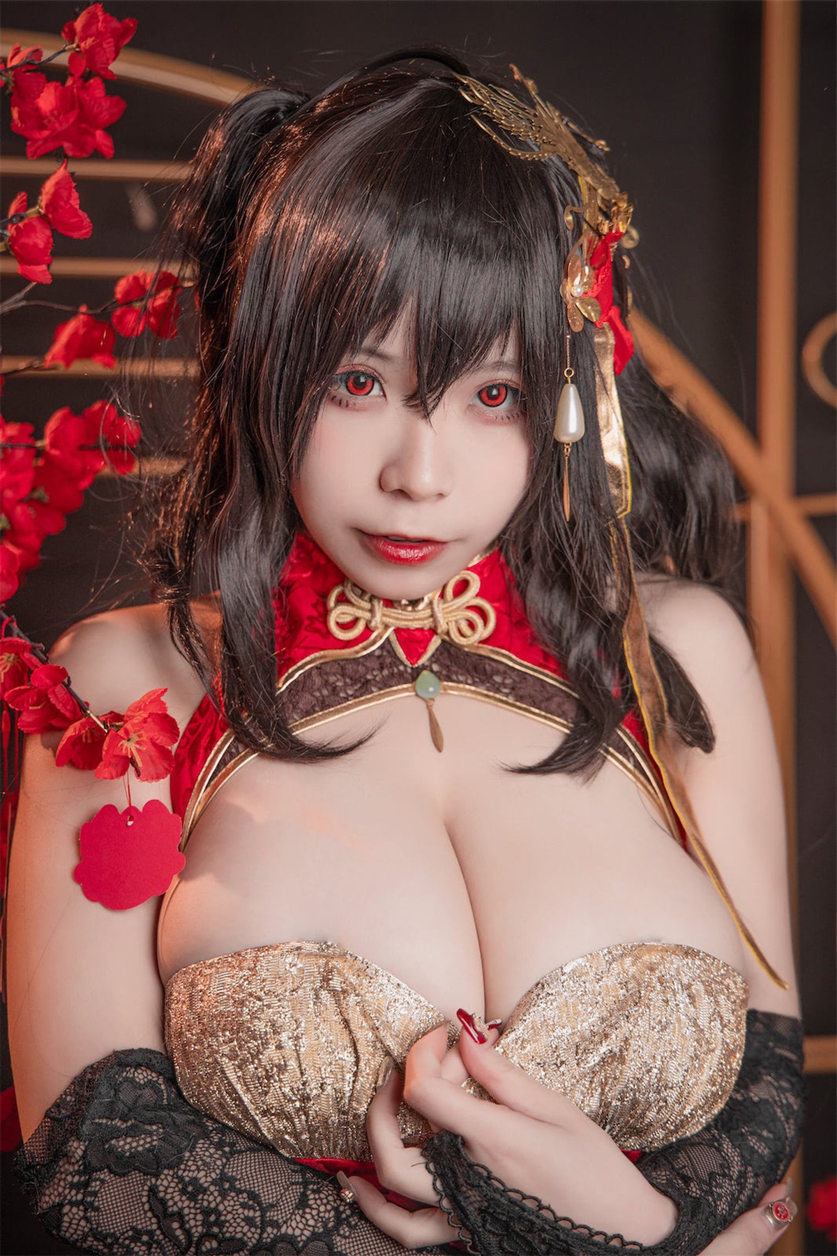 Cosplay 自闭颜球球 无颜小天使wy 碧蓝航线 大凤红旗袍(31)