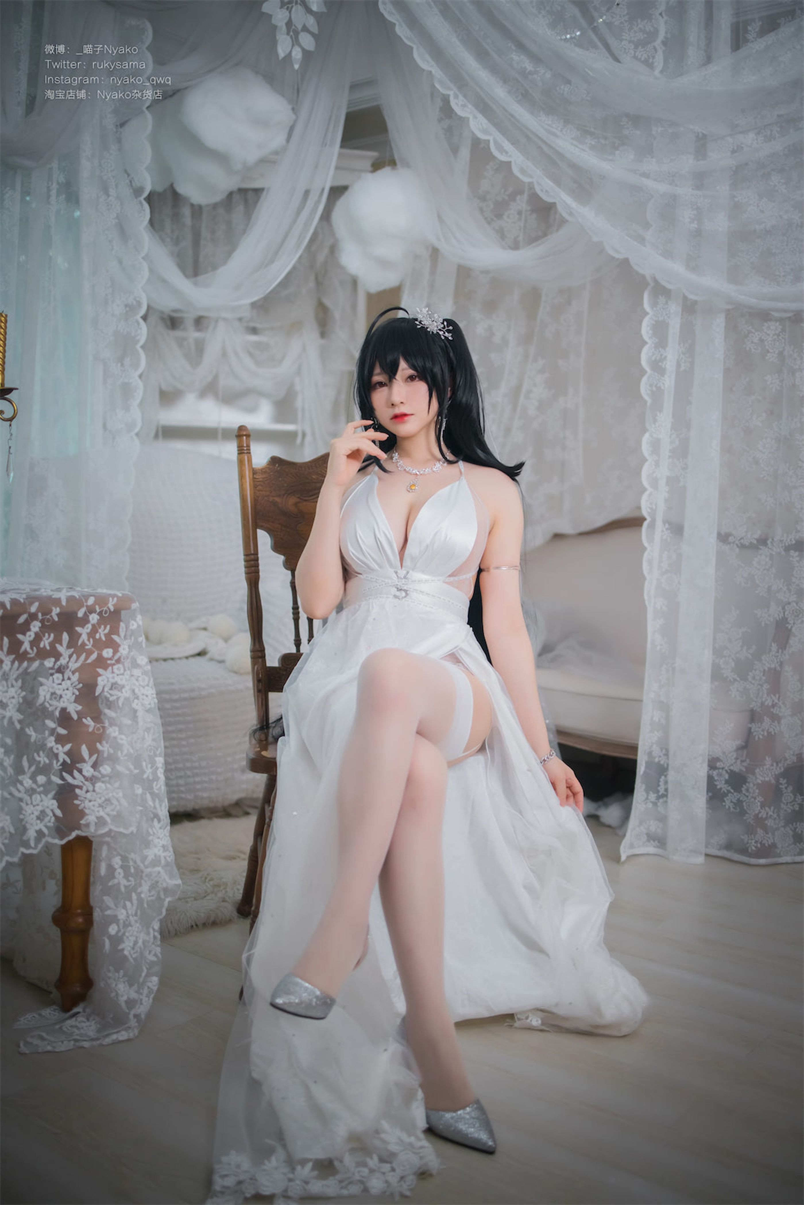 Nyako喵子 大凤纯白婚纱(13)