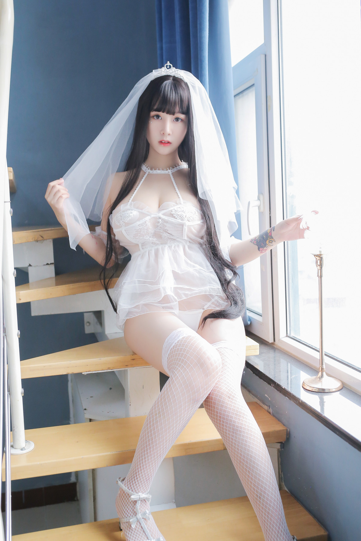 Cosplay 猫九酱Sakura 长发婚纱 Set.02(16)