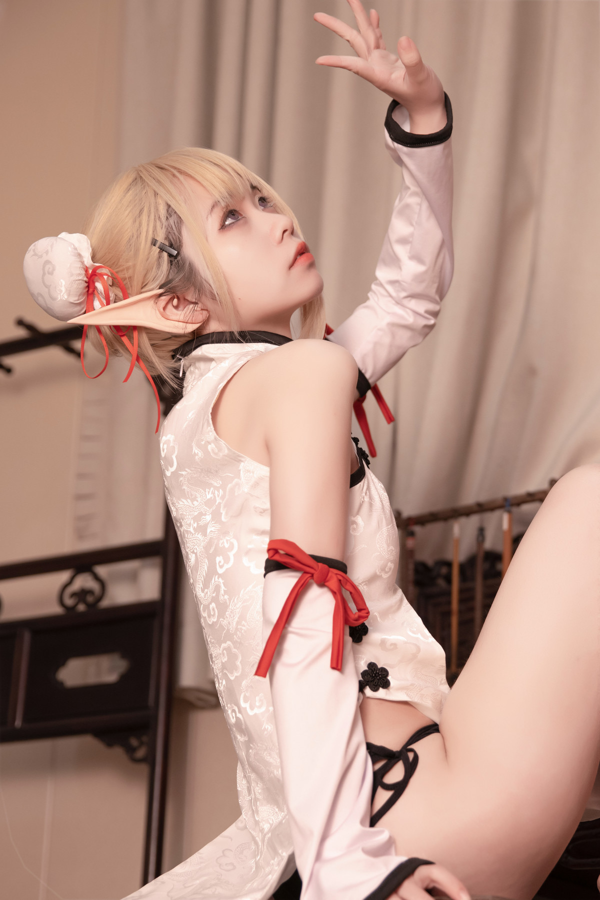 Cosplay G44不会受伤 水兰儿白旗袍(16)