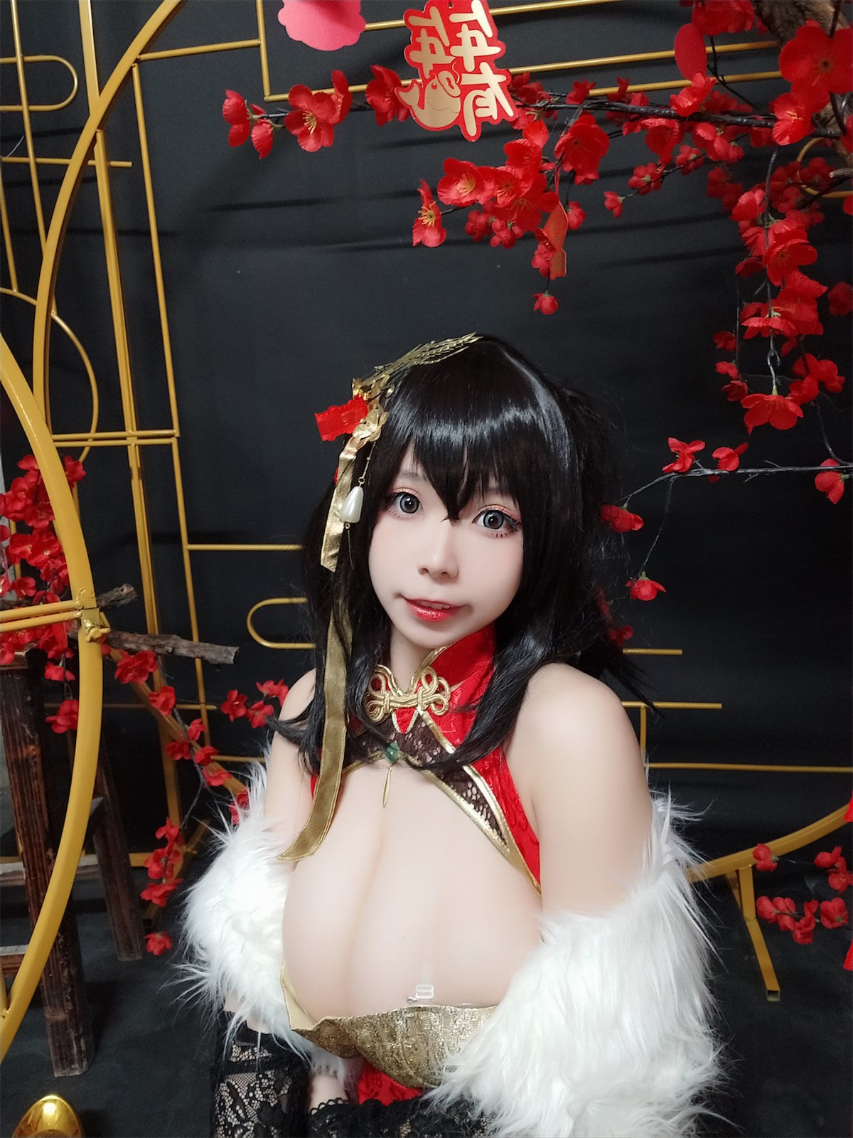 Cosplay 自闭颜球球 无颜小天使wy 碧蓝航线 大凤红旗袍(39)
