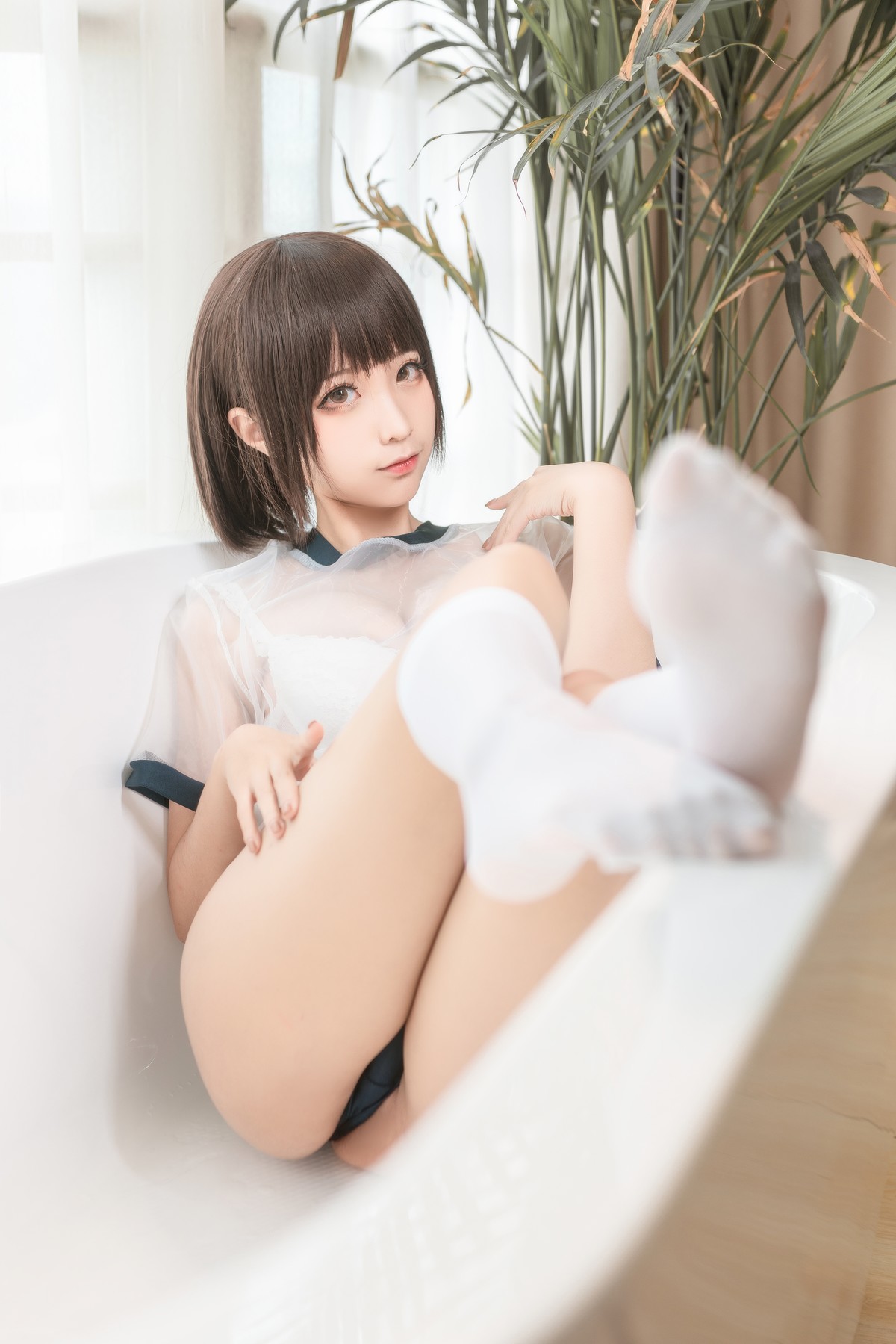 Cosplay 蠢沫沫 Chunmomo 透明体操服(19)