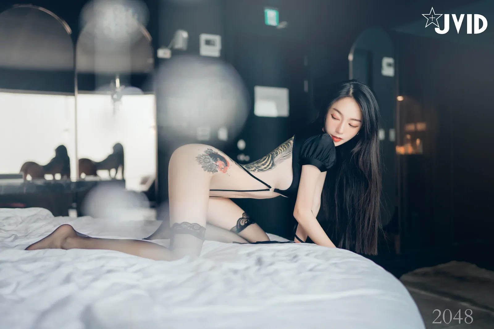 JVID精品 韩国女神飄飄 黑 超猛激凸遮不住 白 透透睡衣 不管怎樣的飄飄都好正啊!! Vol.01(57)