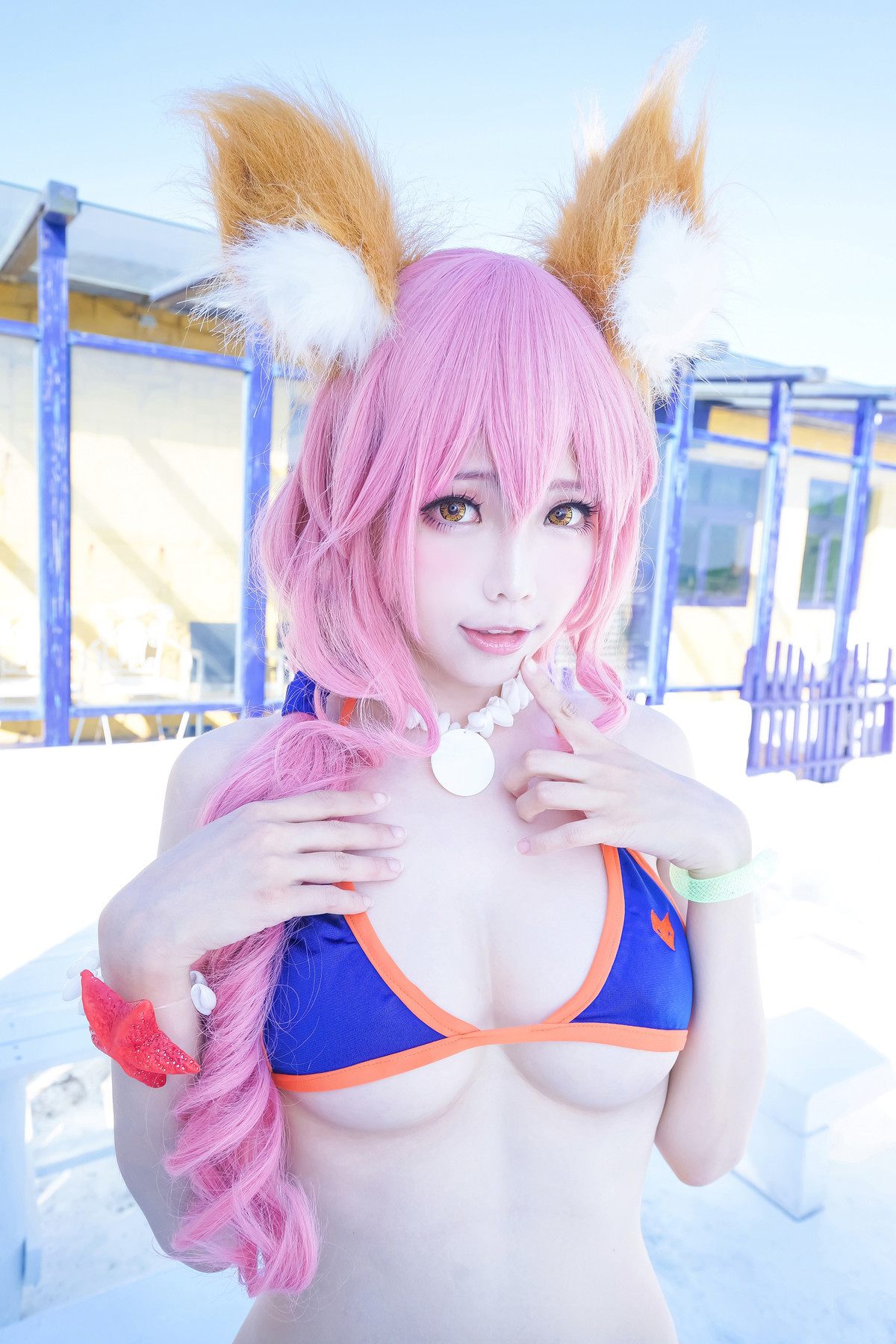 Cosplay ElyEE子 玉藻前泳装(22)