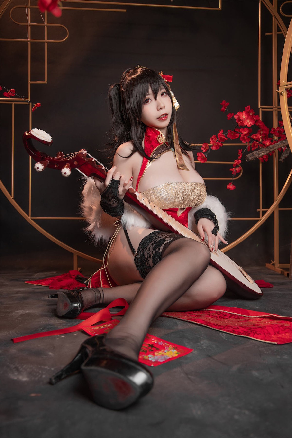 Cosplay 自闭颜球球 无颜小天使wy 碧蓝航线 大凤红旗袍(18)