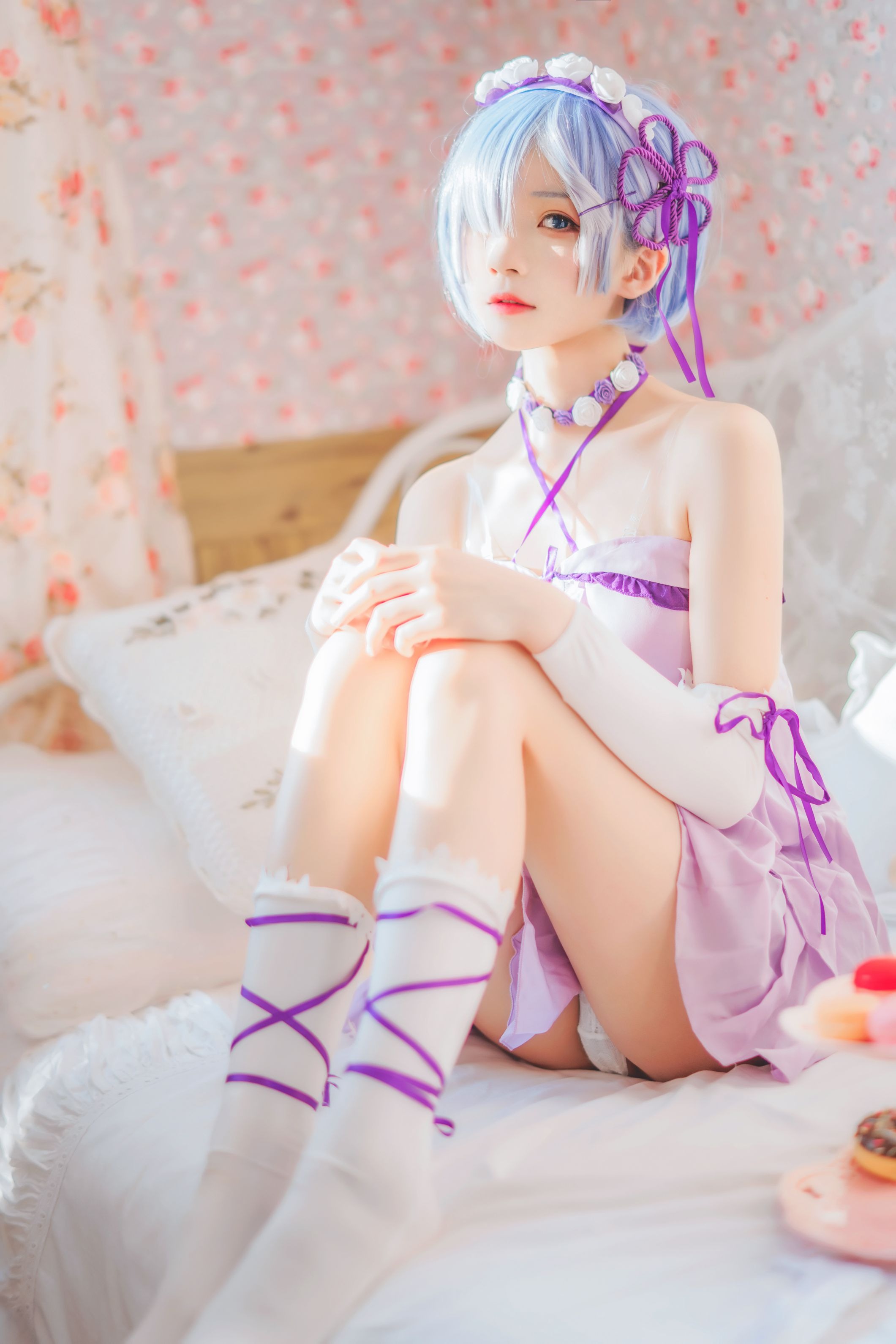 桜桃喵 蕾姆小睡裙 [24P-410MB](1)