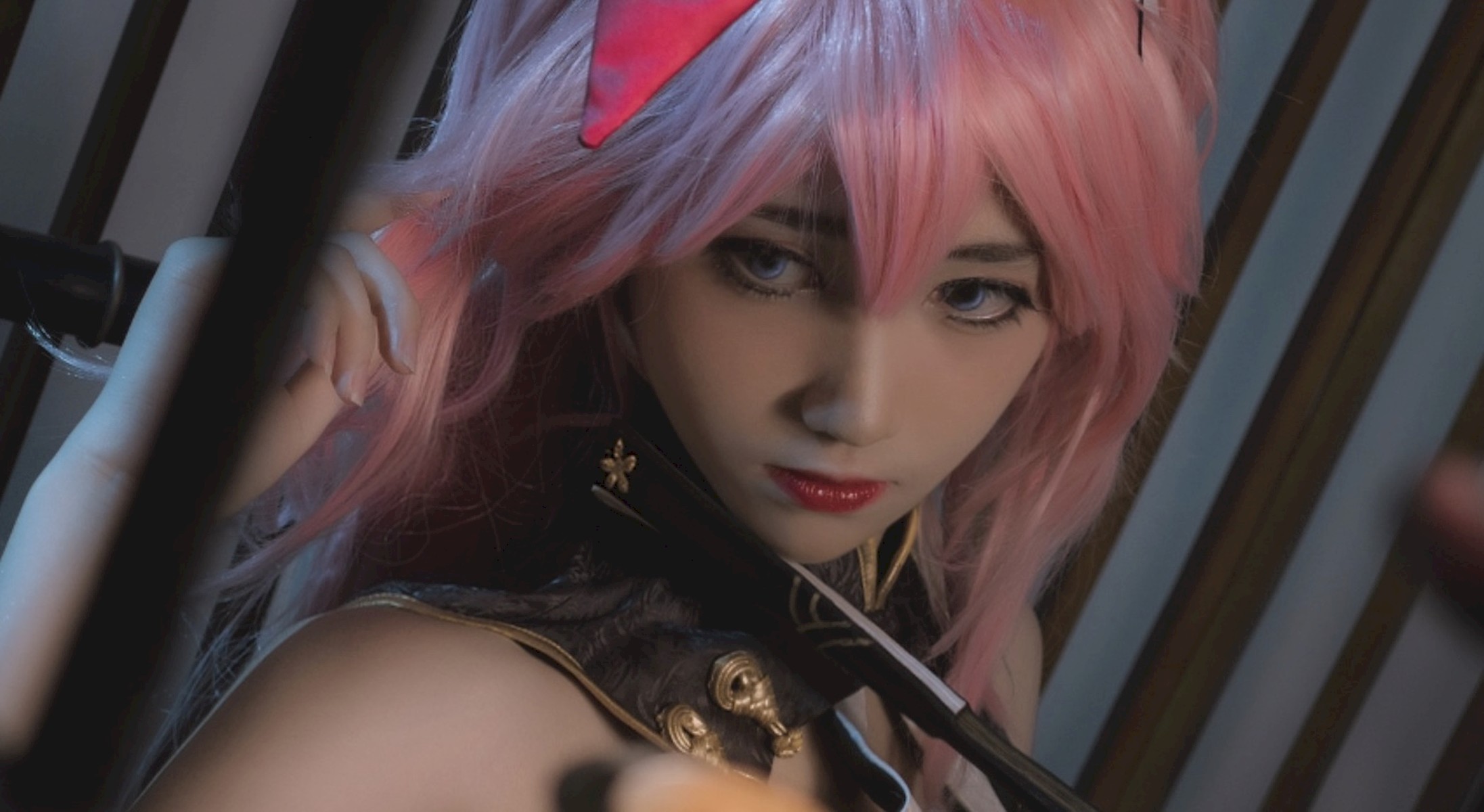 Cosplay 南桃Momoko 八重樱旗袍(13)