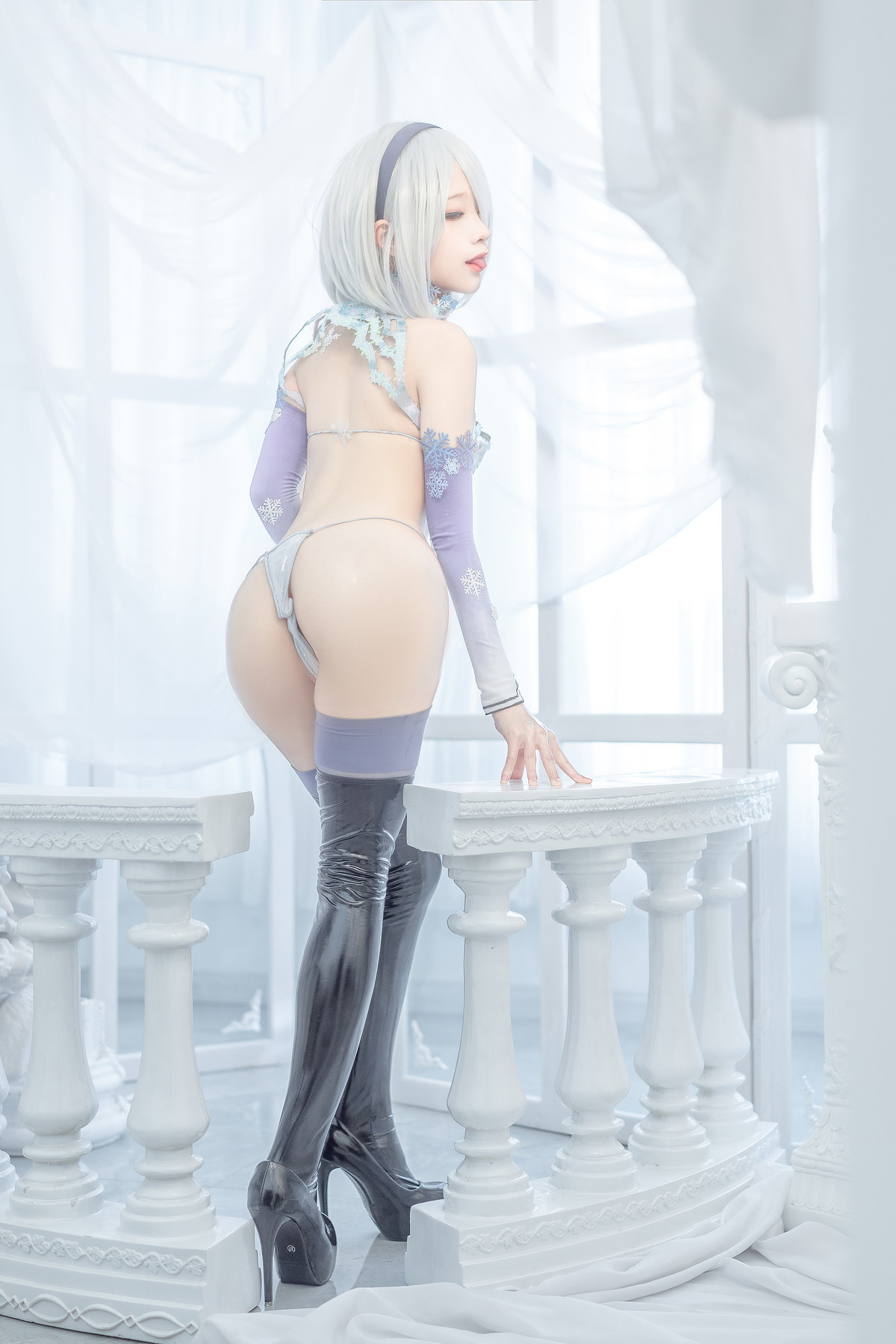 蠢沫沫 Cosplay 2b 冰雪 ice and snow(14)