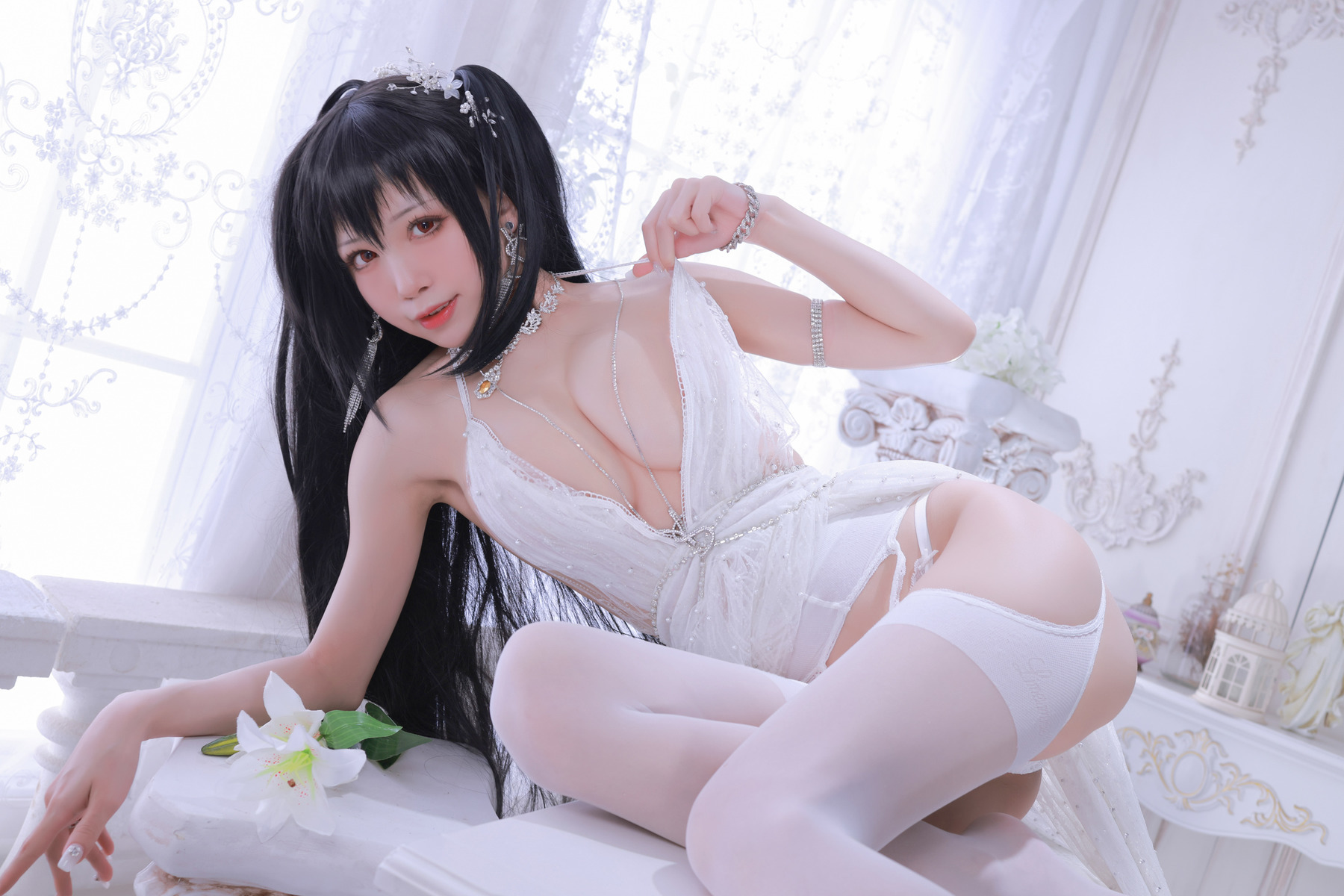 水淼aqua Cosplay 大凤婚纱(48)