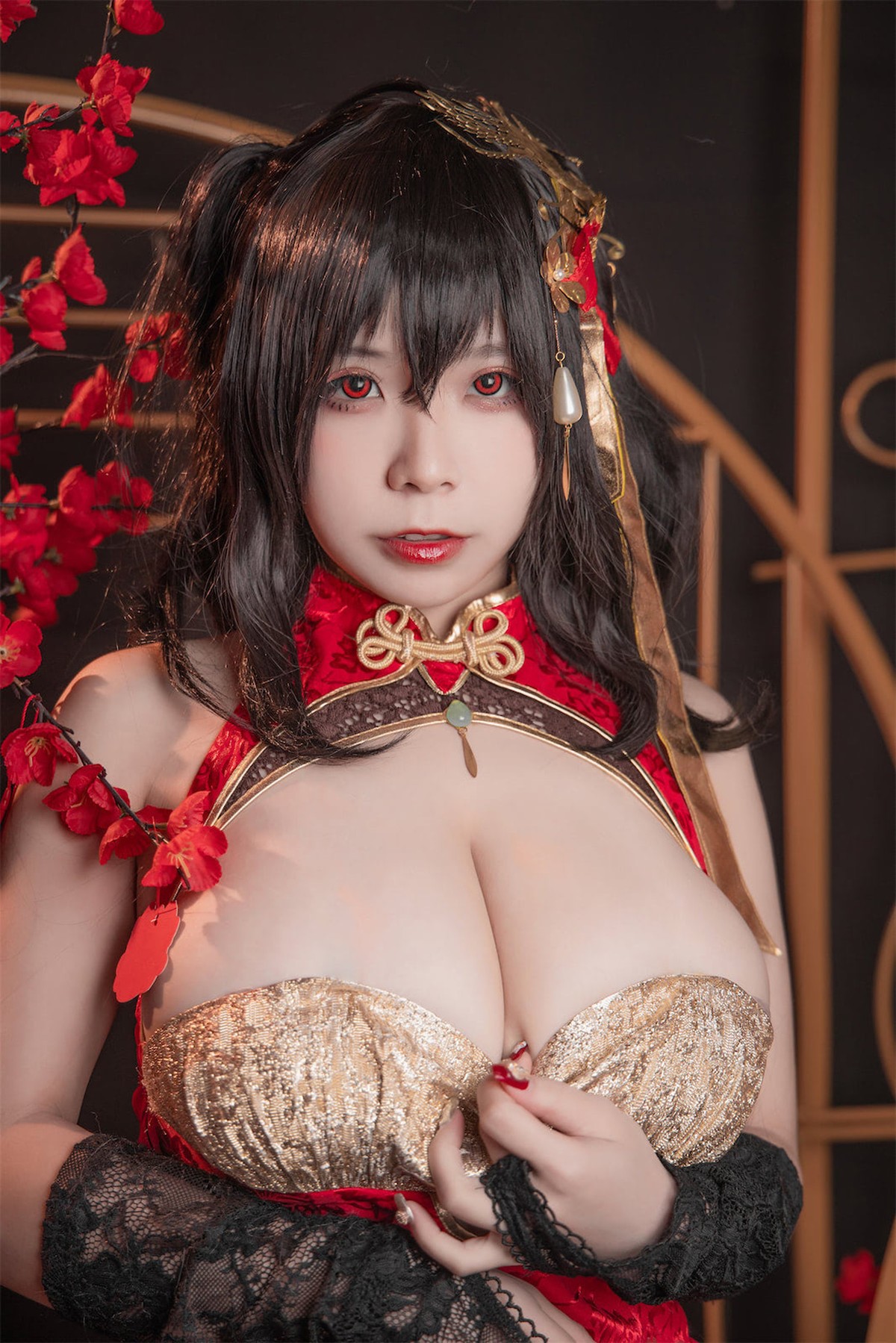 Cosplay 自闭颜球球 无颜小天使wy 碧蓝航线 大凤红旗袍(30)