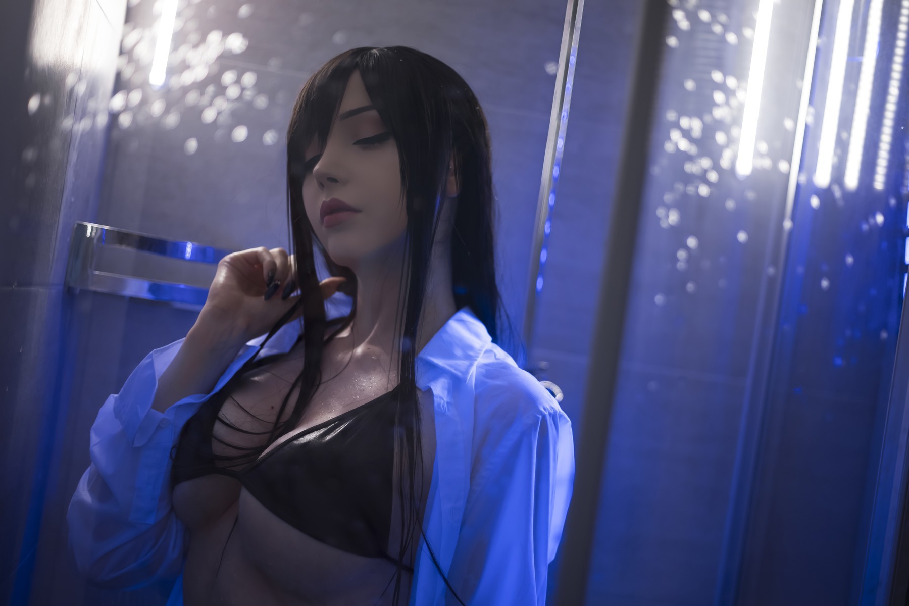 Cosplay Sayathefox 白毛狐狸 浴室诱惑(20)