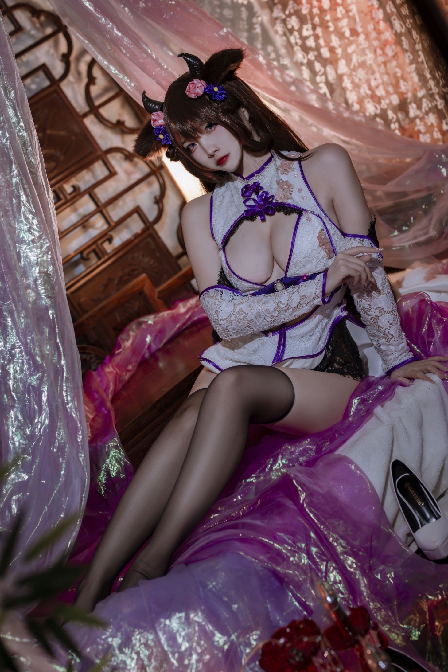 二佐Nisa 碧蓝樫野旗袍(13)