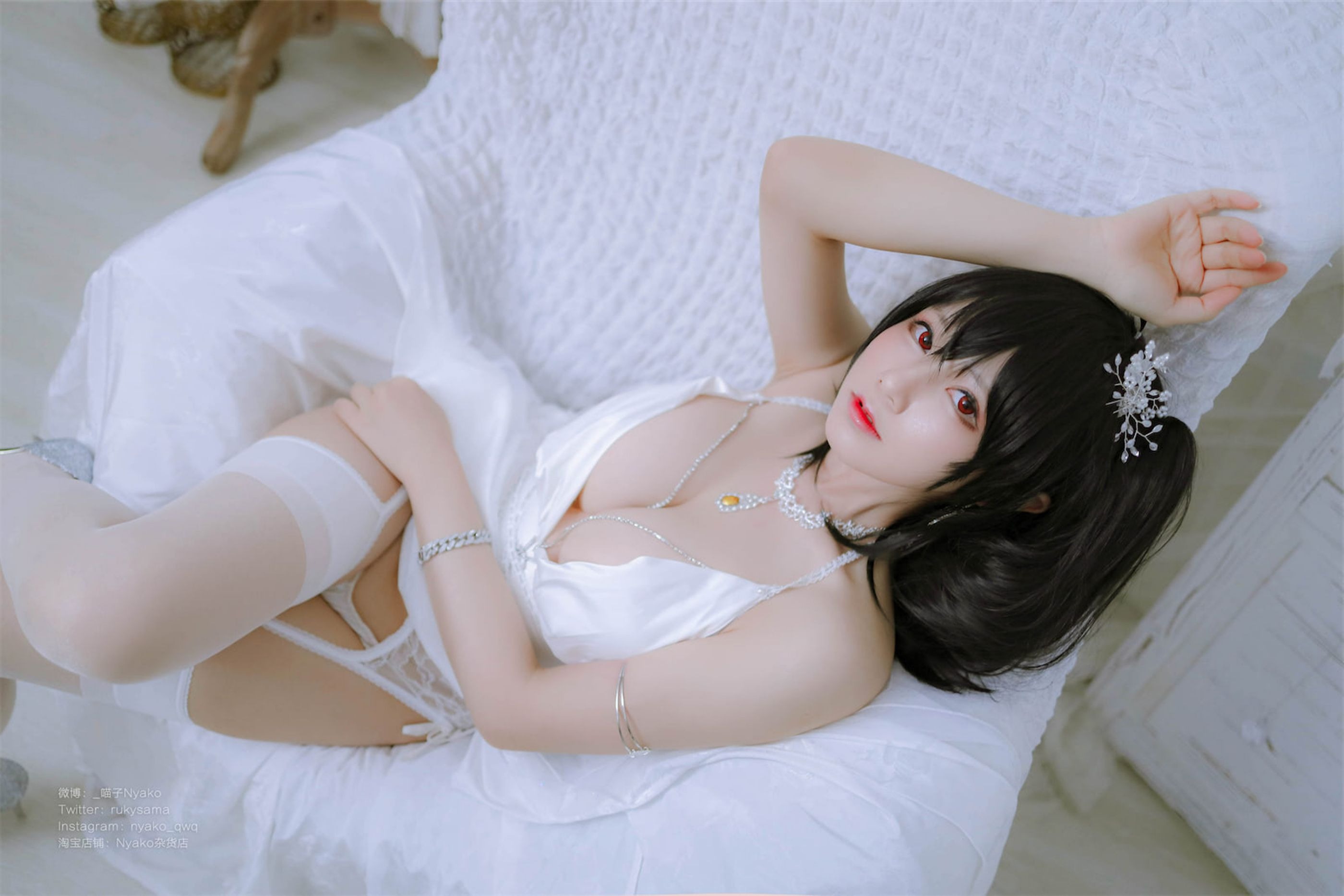 Nyako喵子 大凤纯白婚纱(58)