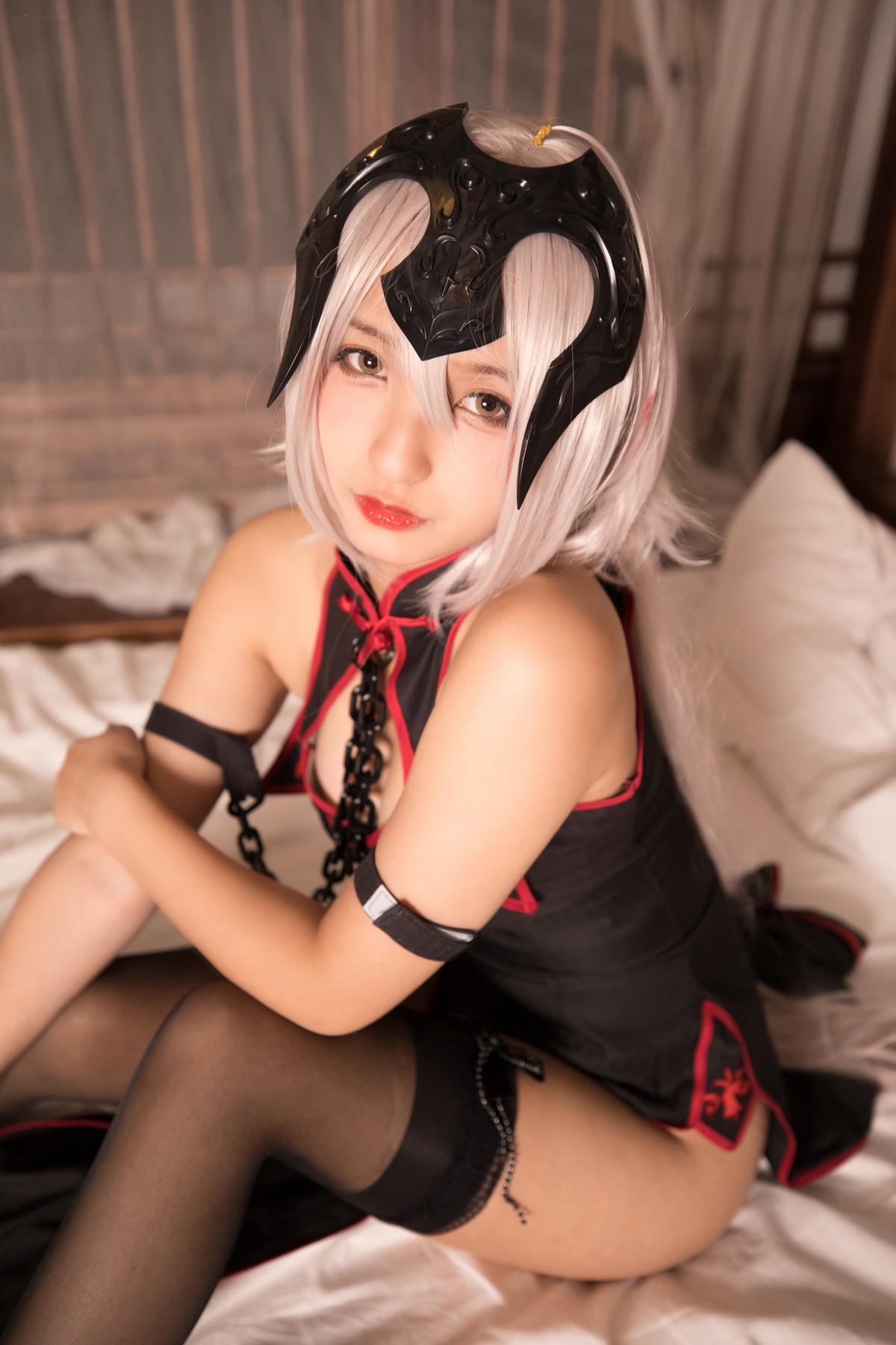 Cosplay 神楽坂真冬 电子相册-旗袍黑贞 Set.01(37)