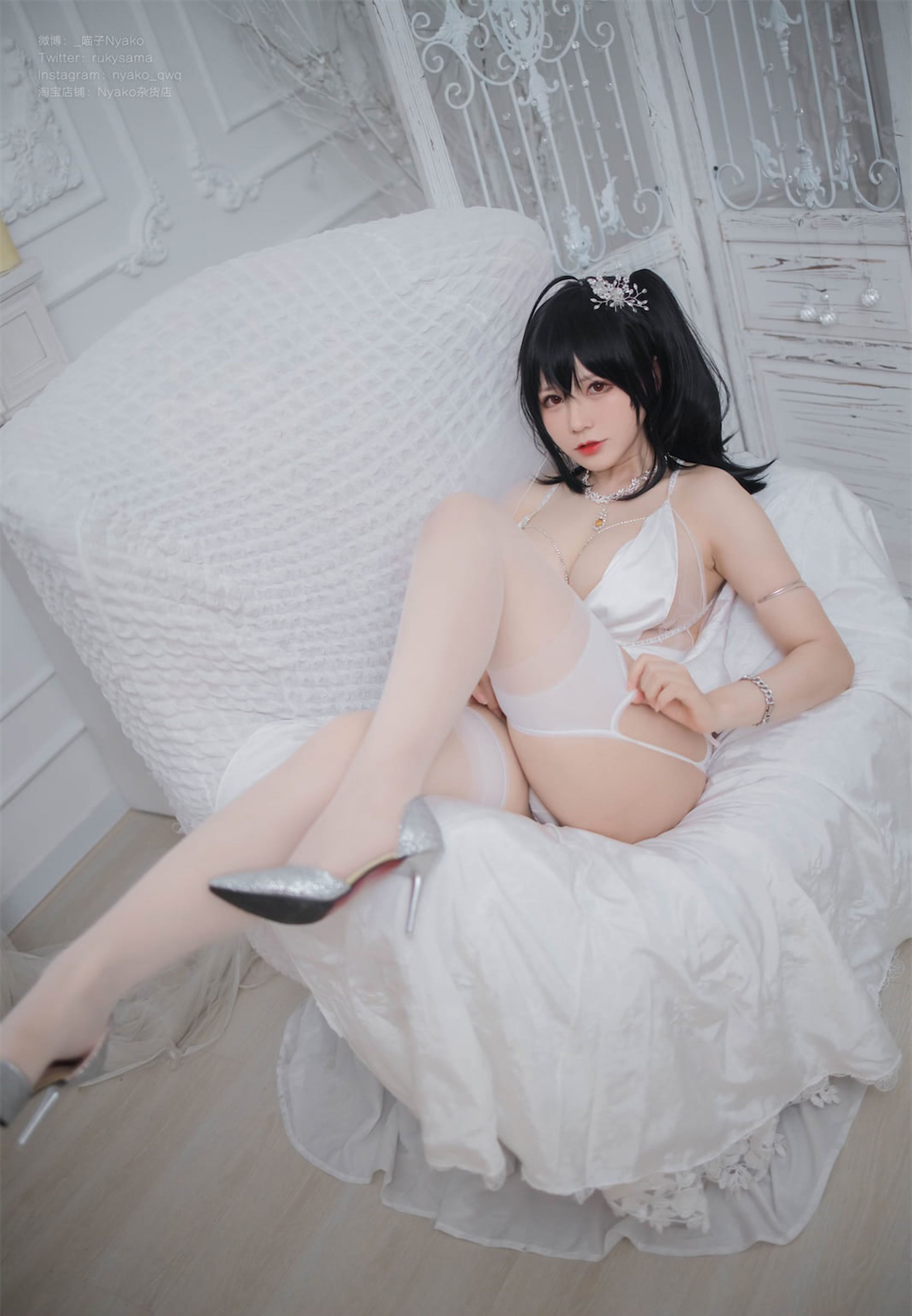 Nyako喵子 大凤纯白婚纱(22)