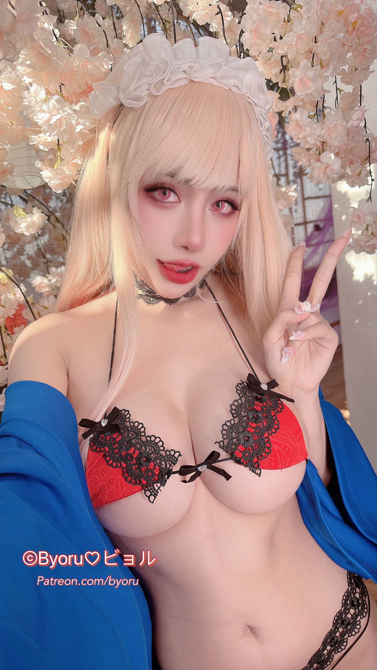 Cosplay 日本性感萝莉Byoru Marin Red Lingerie(28)