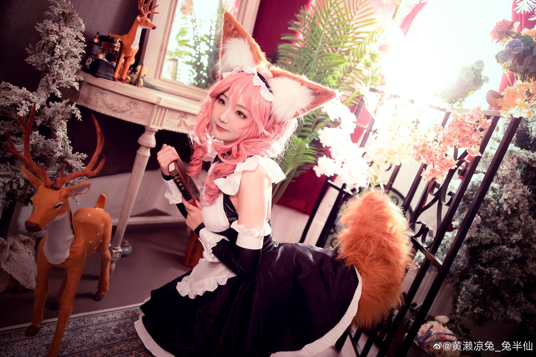 黄濑凉兔_兔半仙 Cosplay fate玉藻前女仆ver(12)