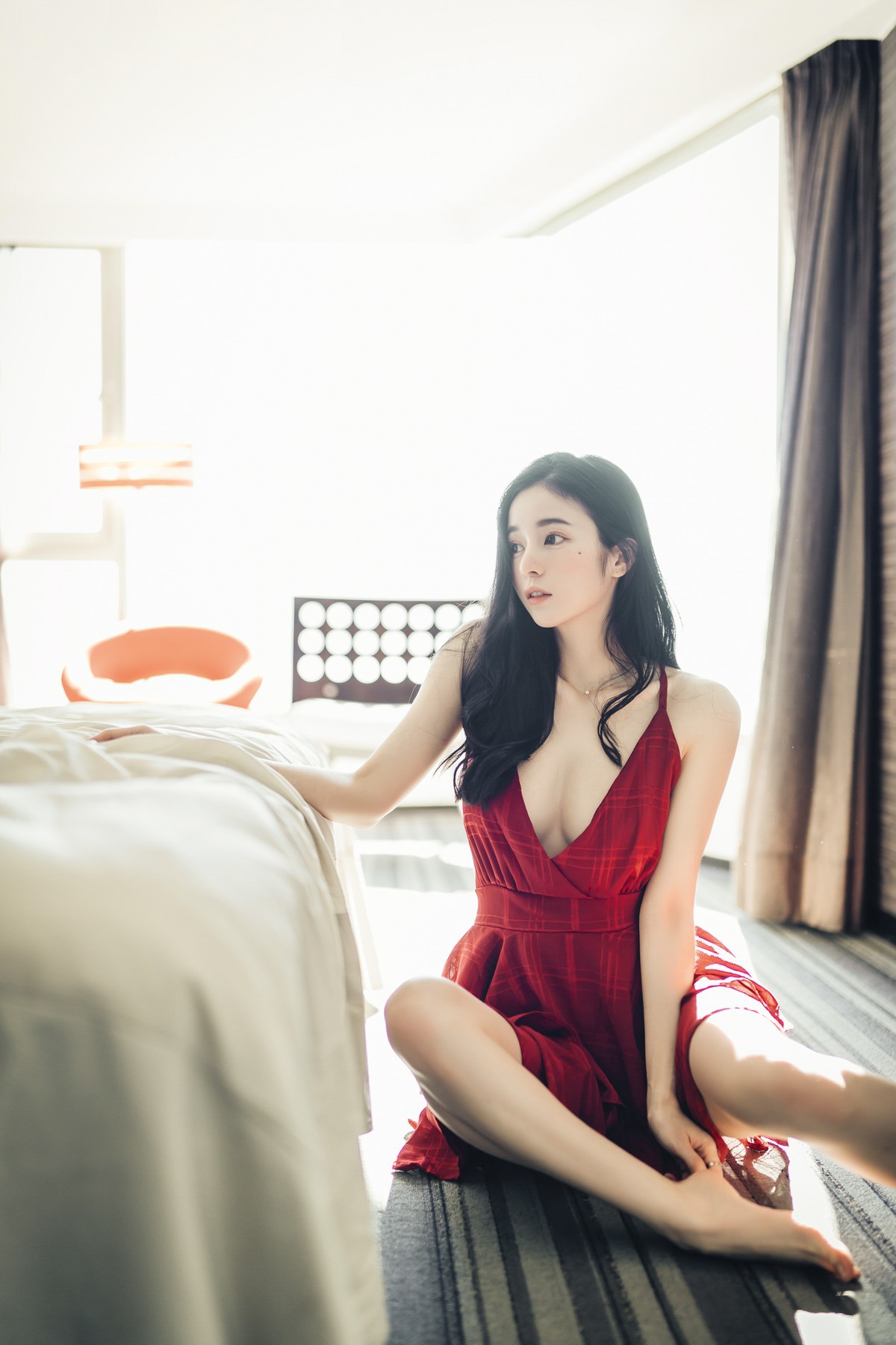 JVID精品 🔞仙仙辰 透明罩衫 透明駱駝蹄內褲 濕潤黑絲 我的女友 這次有點色😈有點甜 Set.01